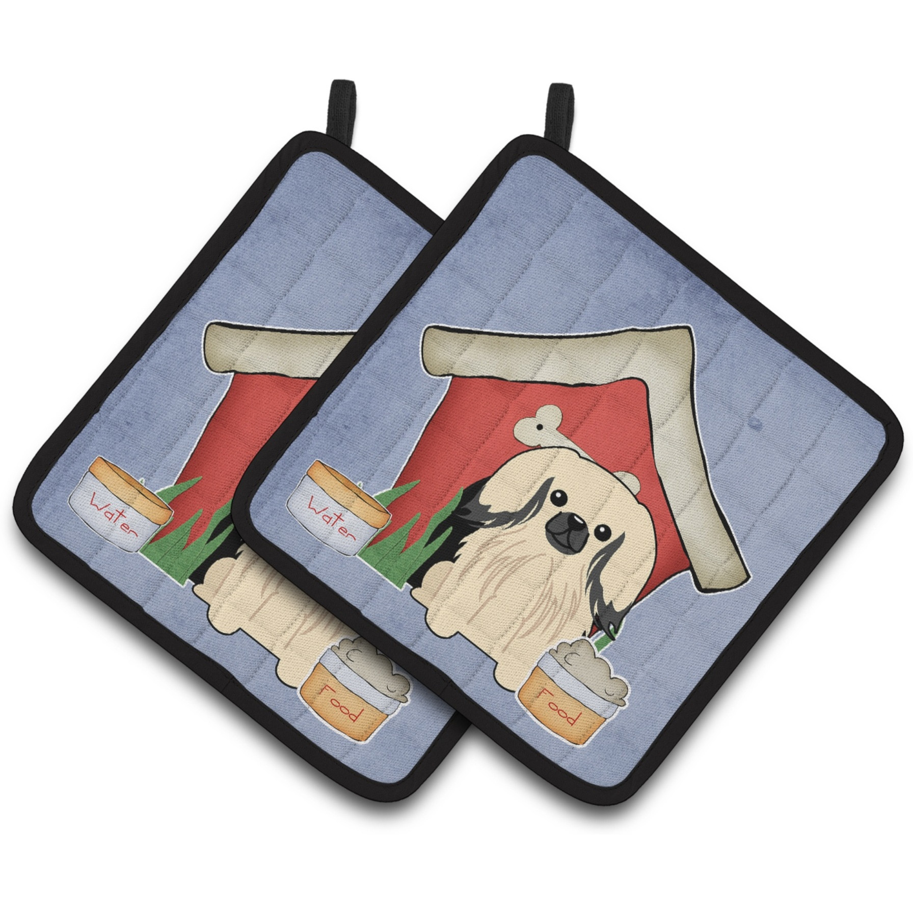 &quotCaroline's Treasures Dog House Collection Pekingnese Cream Pair of Pot Holders BB2860PTHD, 7.5HX7.5W, Multicolor"