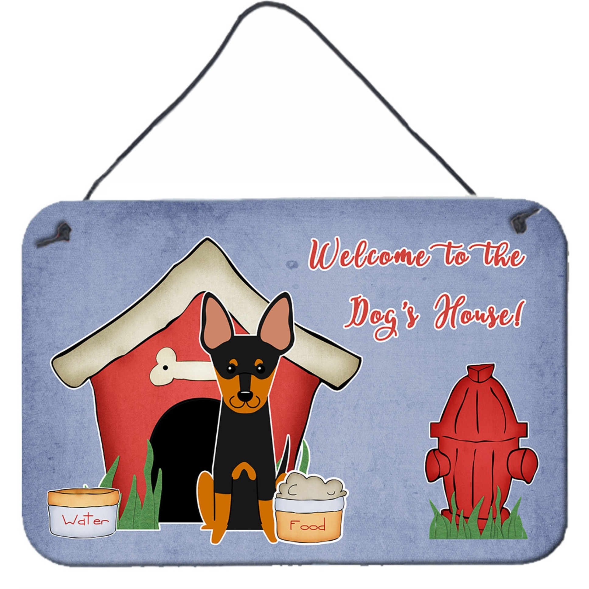 &quotCaroline's Treasures Dog House Collection English Toy Terrier Wall or Door Hanging Prints BB2863DS812, 8HX12W"