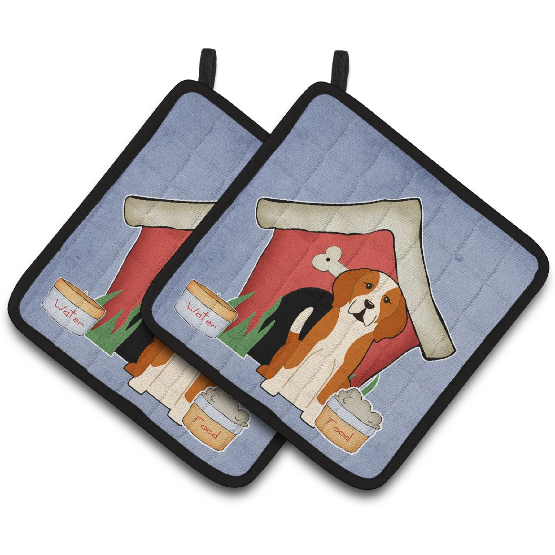 &quotCaroline's Treasures Dog House Collection English Foxhound Pair of Pot Holders BB2864PTHD, 7.5HX7.5W, Multicolor"