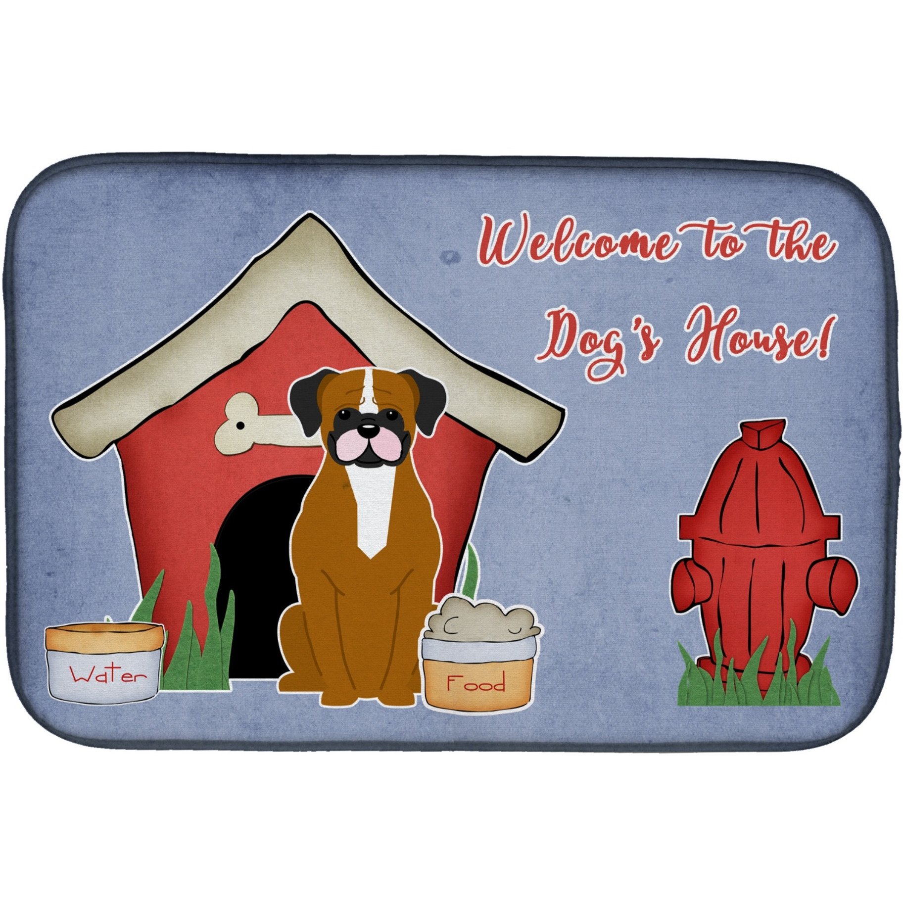&quotCaroline's Treasures Dog House Collection Flashy Fawn Boxer Dish Drying Mat, 14 x 21"