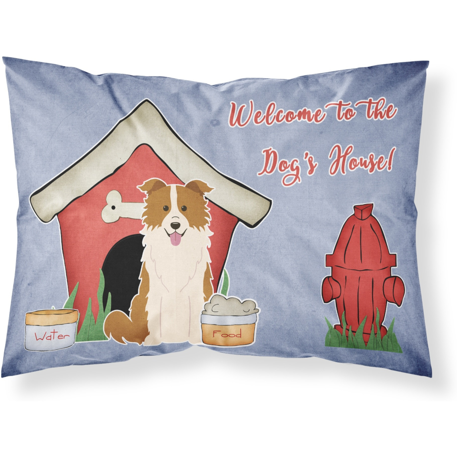 Caroline's Treasures Dog House Collection Border Collie Red White Fabric Standard Pillowcase BB2873PILLOWCASE
