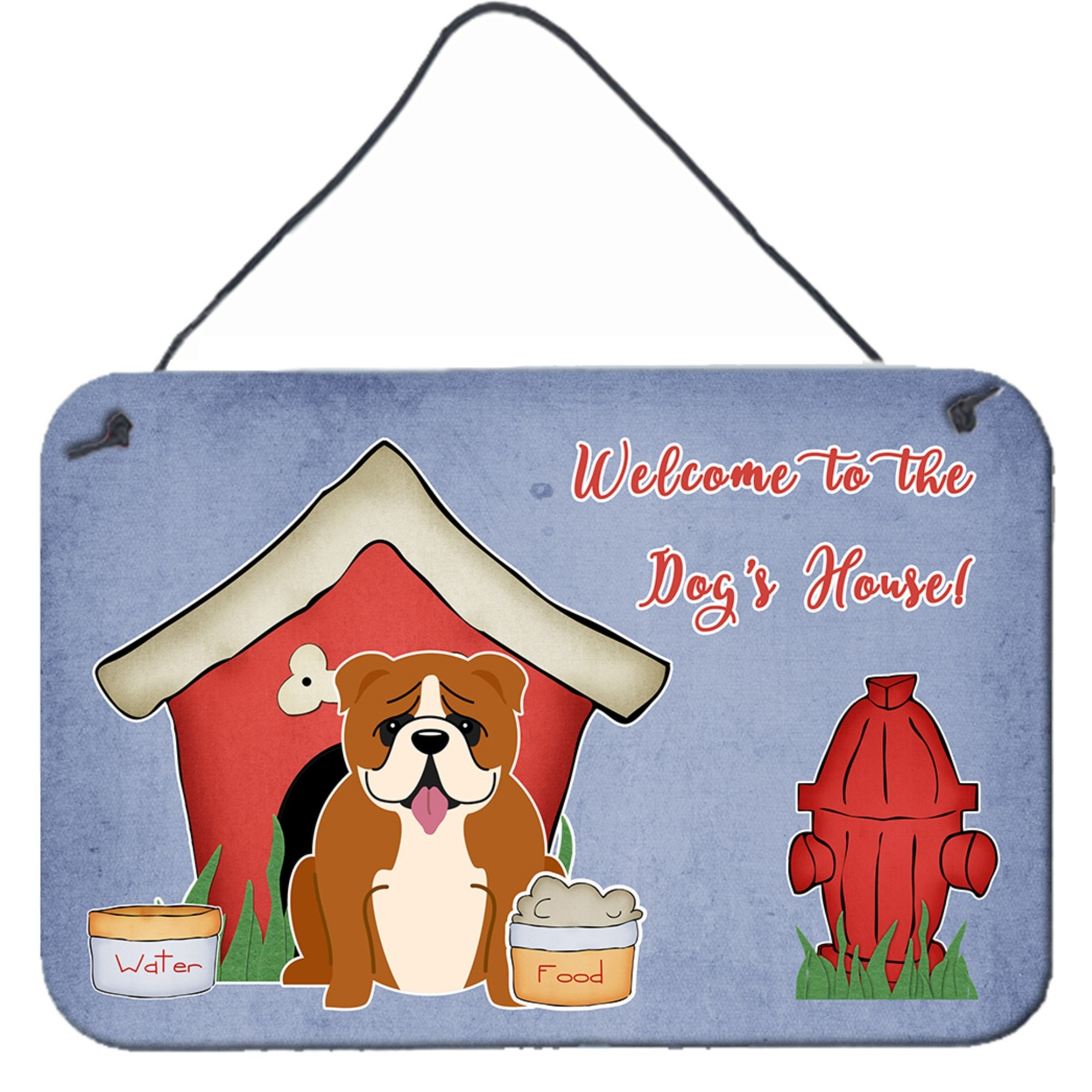 &quotCaroline's Treasures Dog House Collection English Bulldog Red White Wall or Door Hanging Prints BB2874DS812, 8HX12W, Multicolor"