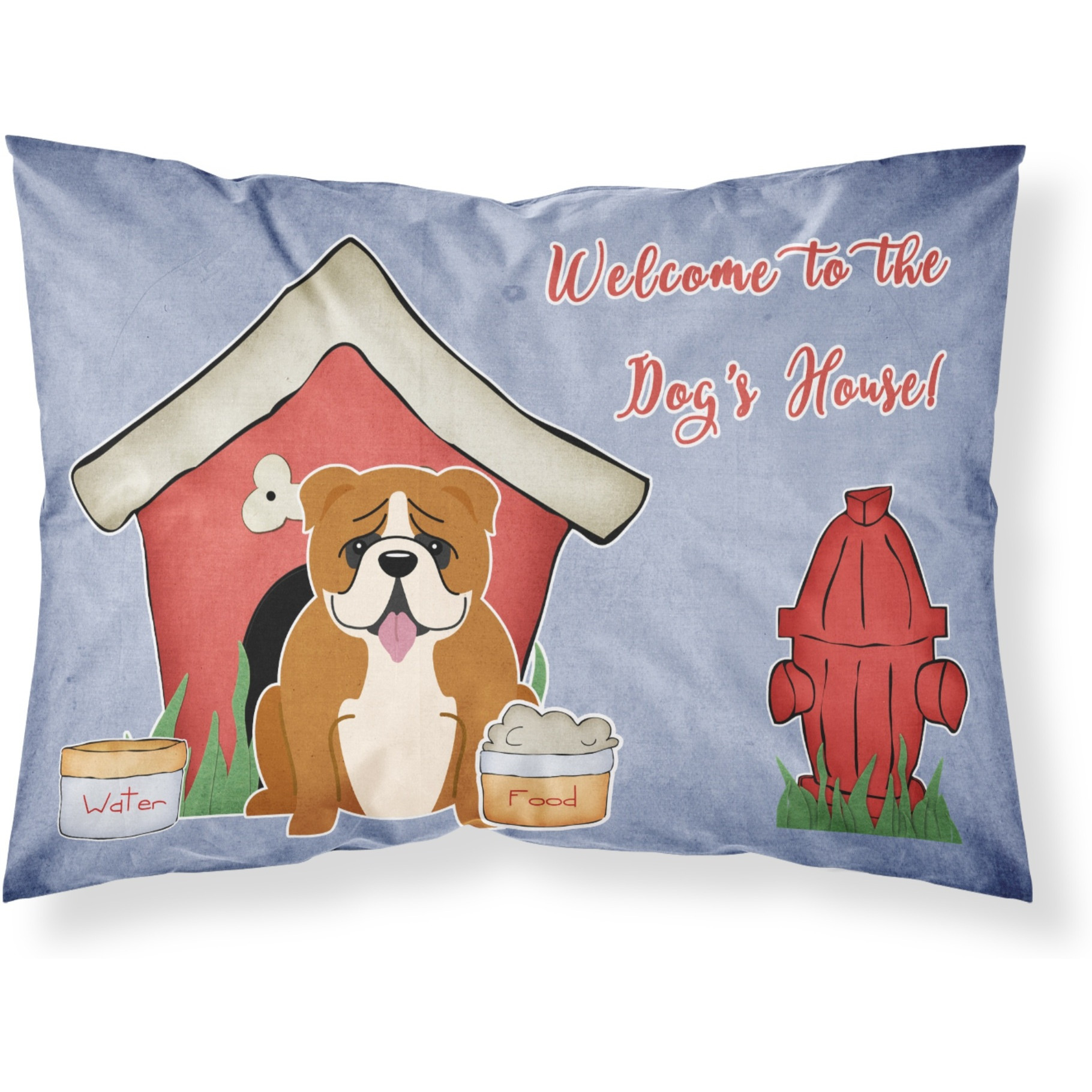 &quotCaroline's Treasures Dog House Collection English Bulldog Red White Fabric Standard Pillowcase BB2874PILLOWCASE, Multicolor"