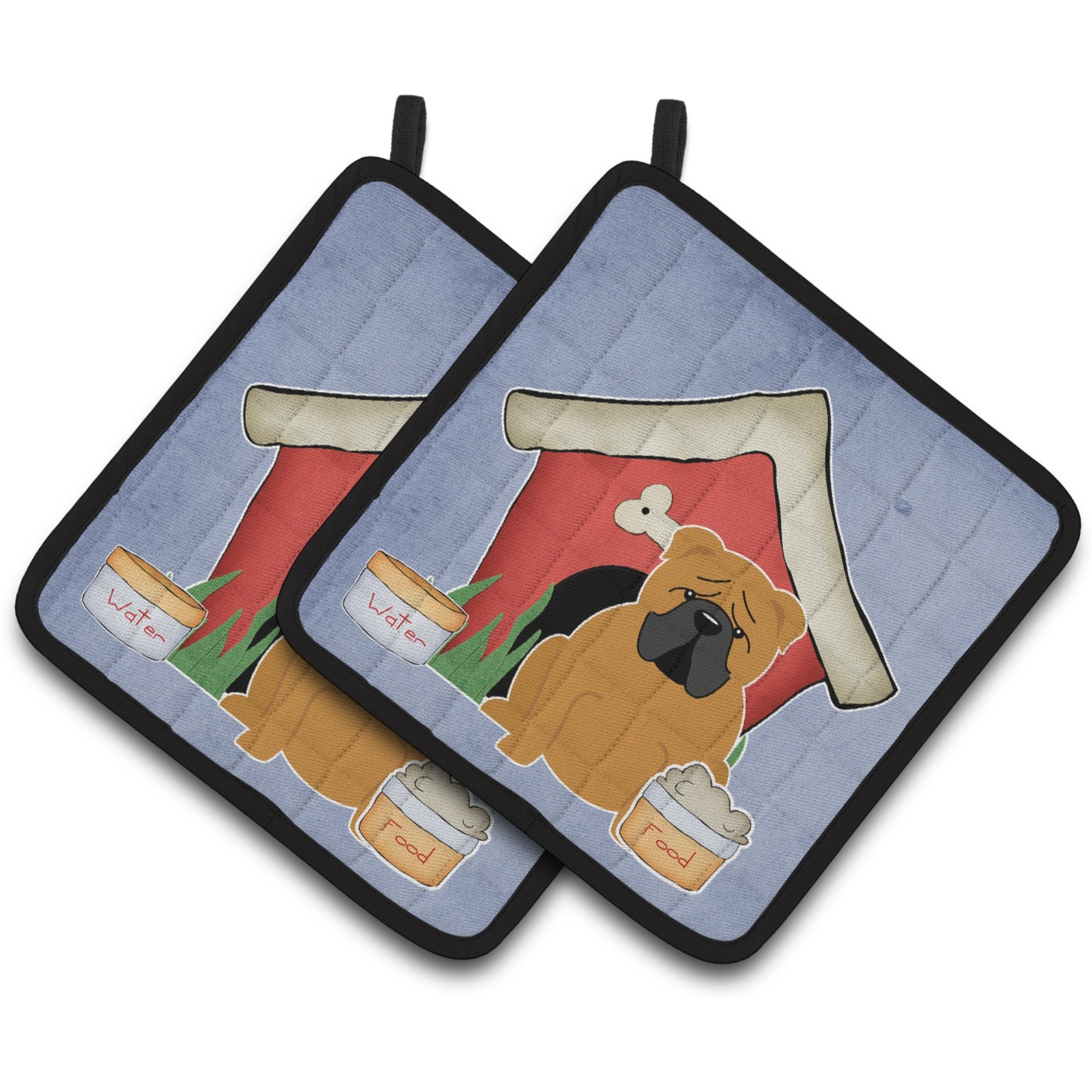 &quotCaroline's Treasures Dog House Collection English Bulldog Red Pair of Pot Holders BB2876PTHD, 7.5HX7.5W, Multicolor"