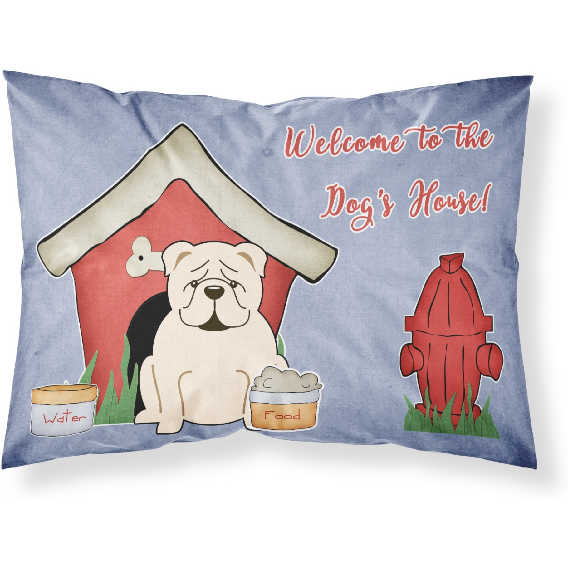 Caroline's Treasures Dog House Collection English Bulldog White Fabric Standard Pillowcase BB2877PILLOWCASE