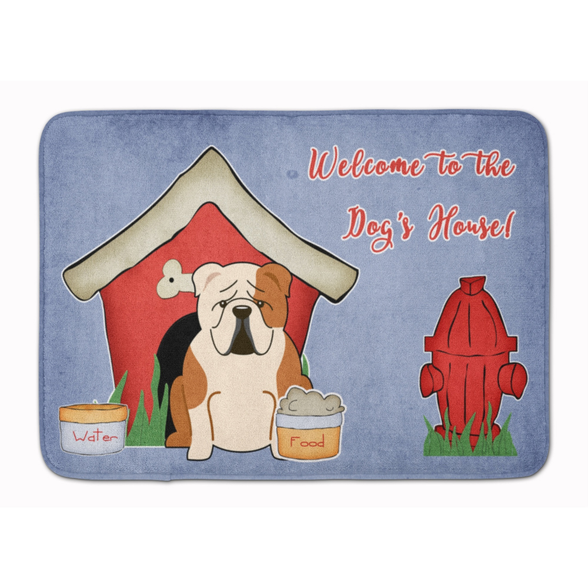 &quotCaroline's Treasures Dog House English Bulldog Fawn White Floor Mat, 19"" x 27"", Multicolor"