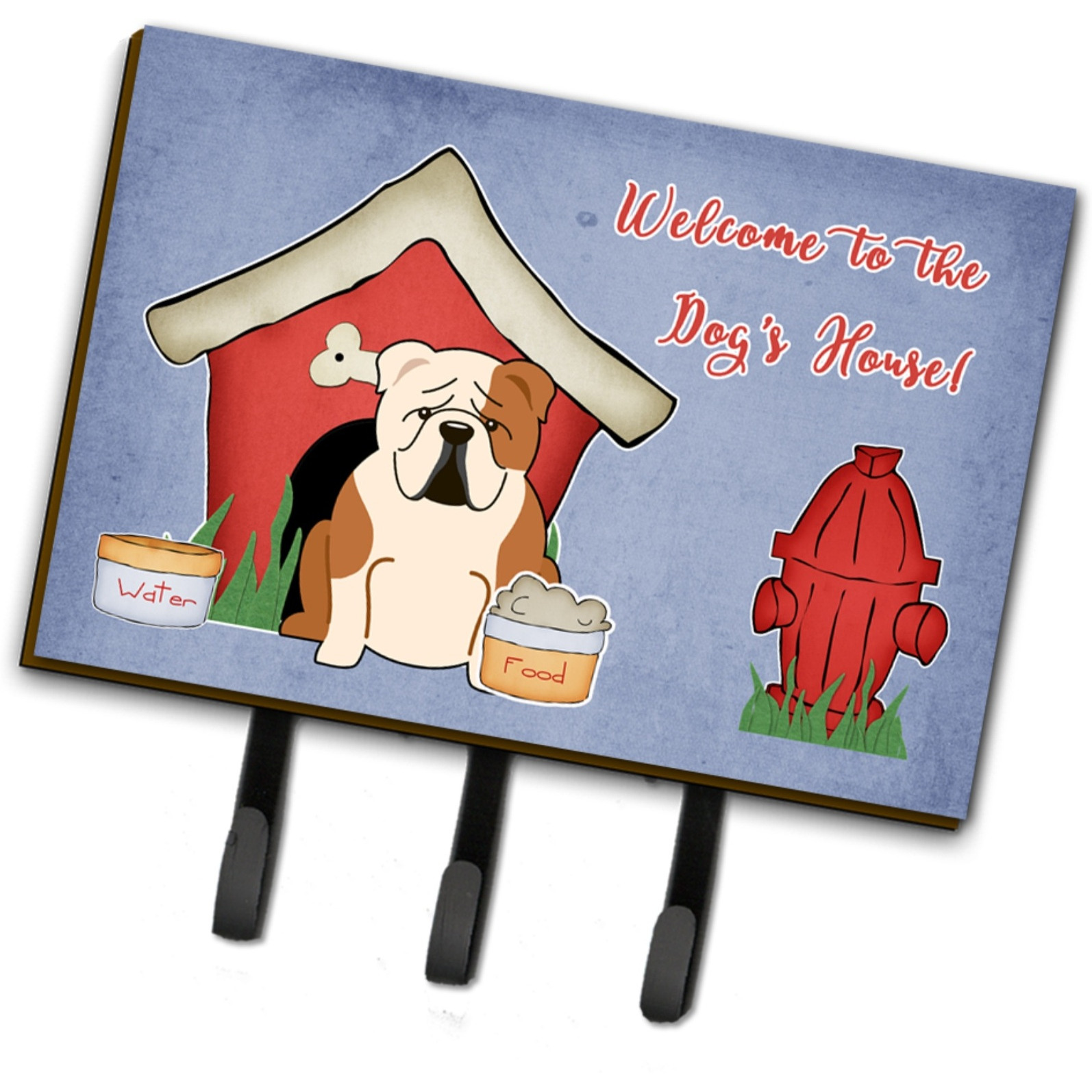 &quotCaroline's Treasures Dog House Collection English Bulldog Fawn White Leash or Key Holder BB2879TH68, Triple"