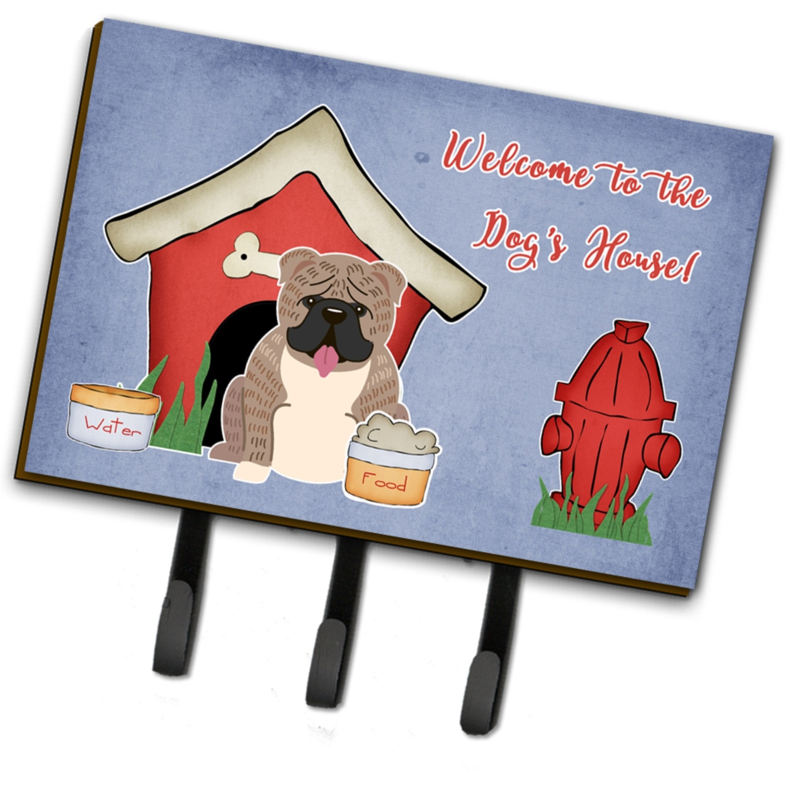 &quotCaroline's Treasures Dog House Collection English Bulldog Grey Brindle Leash or Key Holder BB2880TH68, Triple"