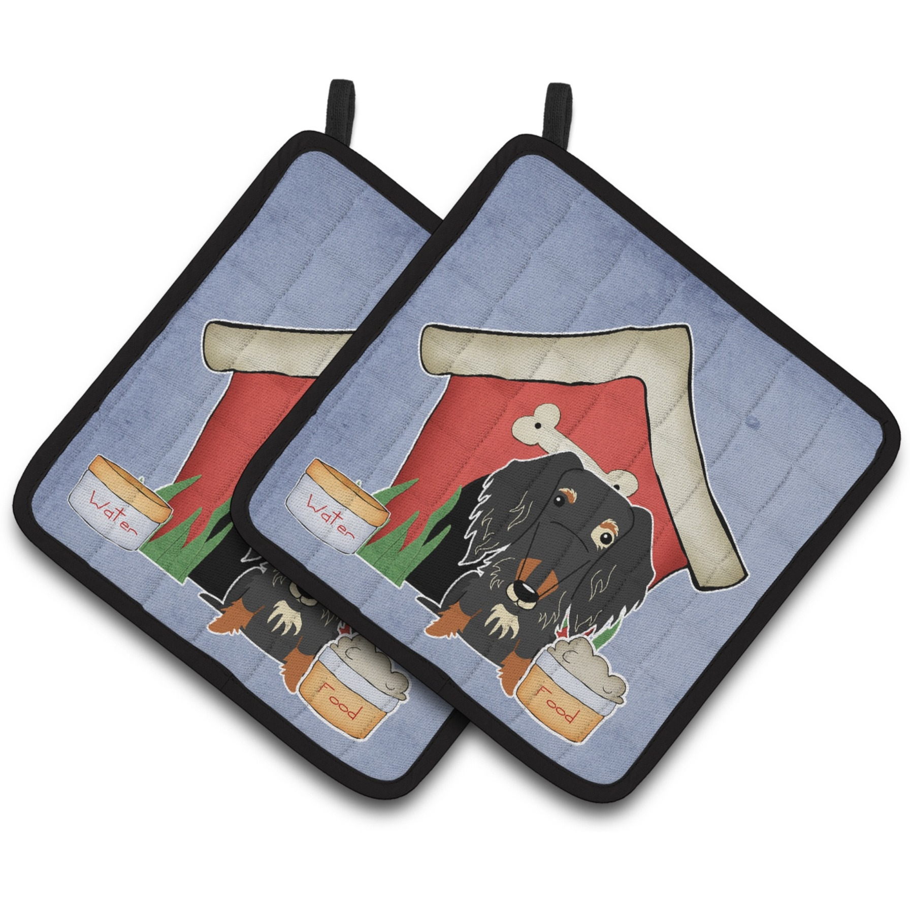 &quotCaroline's Treasures Dog House Collection Wire Haired Dachshund Dapple Pair of Pot Holders BB2882PTHD, 7.5HX7.5W, Multicolor"