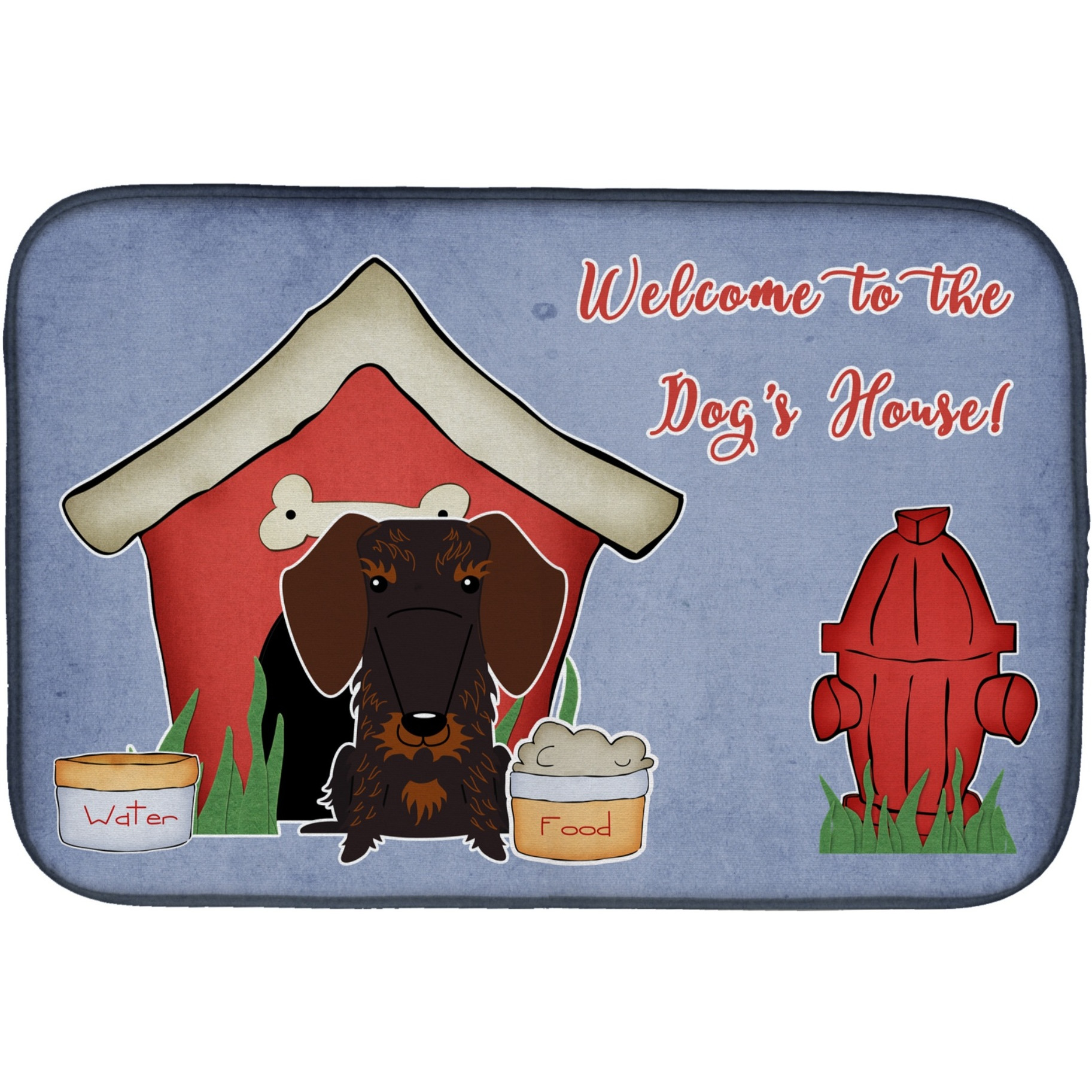 &quotCaroline's Treasures Dog House Collection Wire Haired Dachshund Chocolate Dish Drying Mat, 14 x 21"