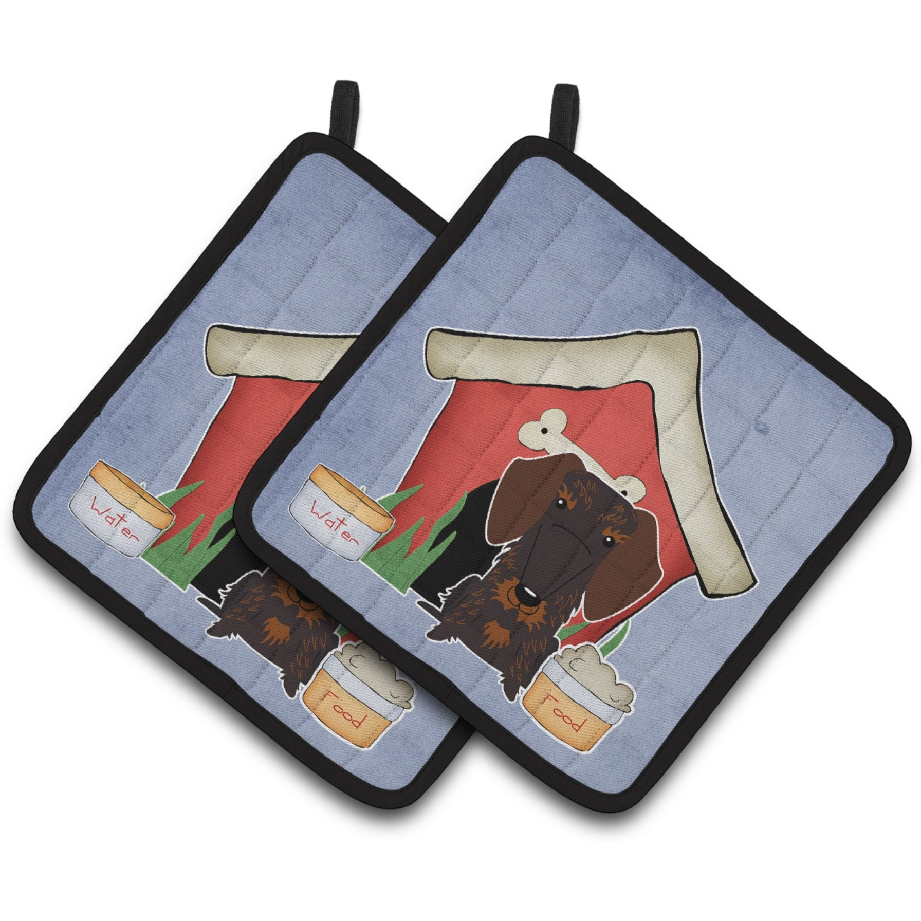 &quotCaroline's Treasures Dog House Collection Wire Haired Dachshund Chocolate Pair of Pot Holders BB2883PTHD, 7.5HX7.5W, Multicolor"