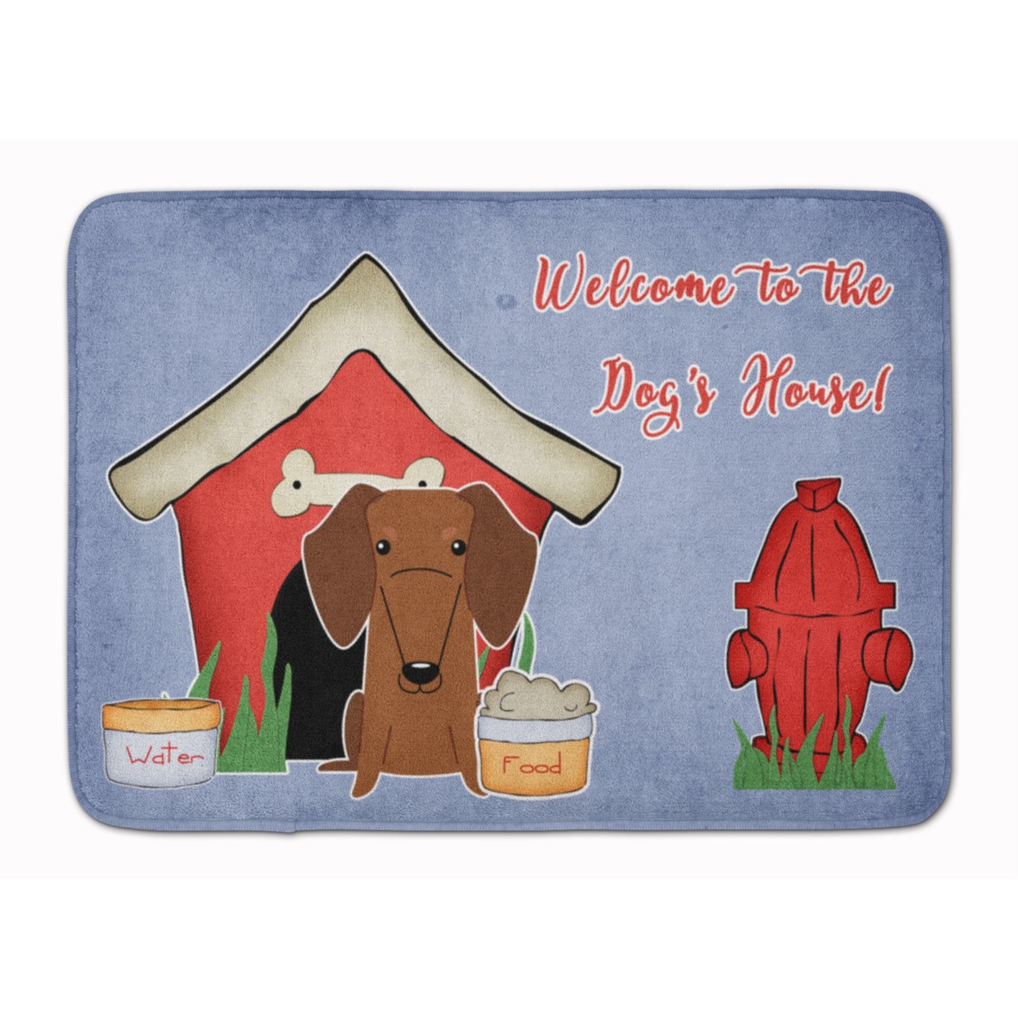 &quotCaroline's Treasures Dog House Dachshund Red Brown Floor Mat, 19"" x 27"", Multicolor"