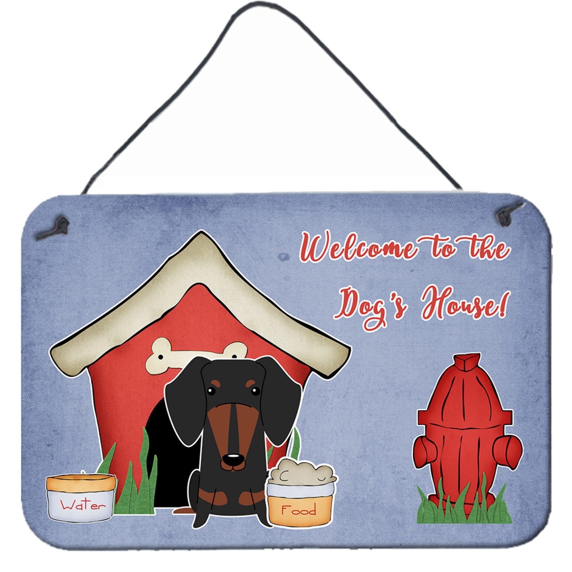 &quotCaroline's Treasures Dog House Collection Dachshund Black Tan Wall or Door Hanging Prints BB2886DS812, 8HX12W"