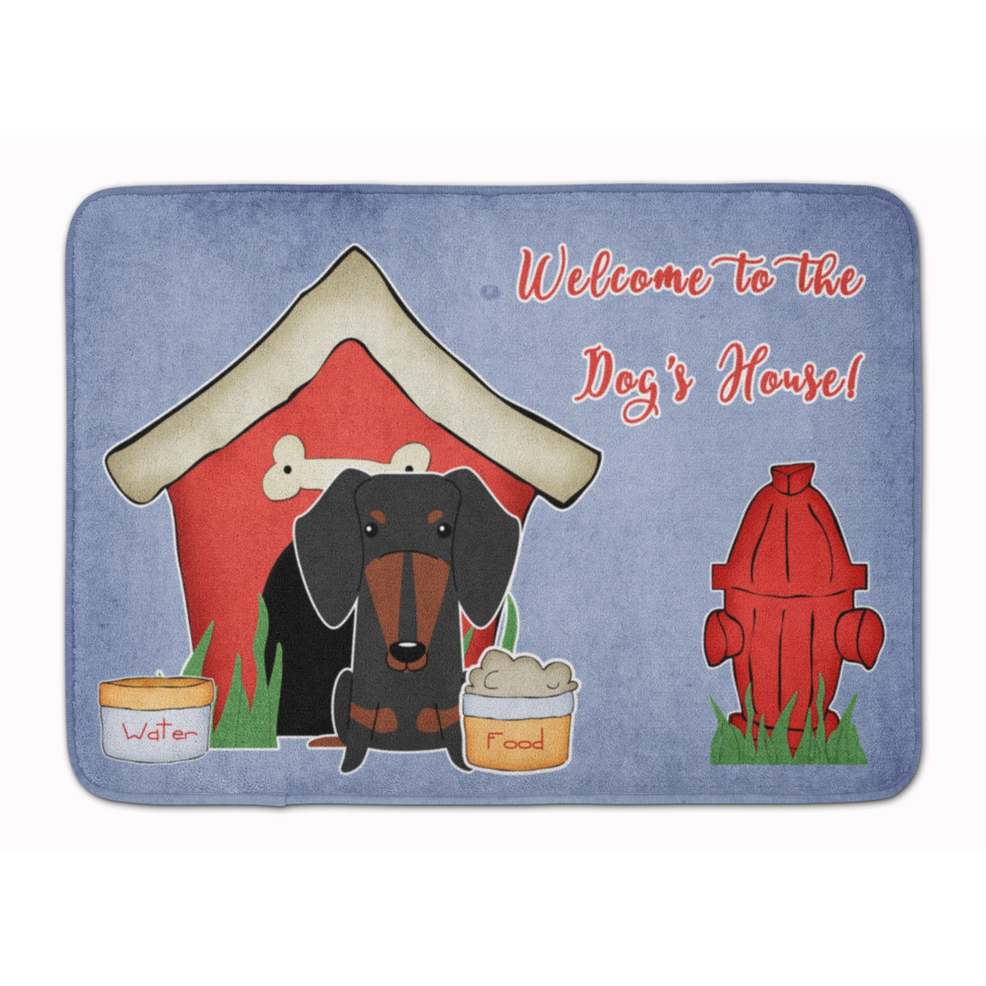 &quotCaroline's Treasures Dog House Dachshund Black Tan Floor Mat, 19"" x 27"", Multicolor"