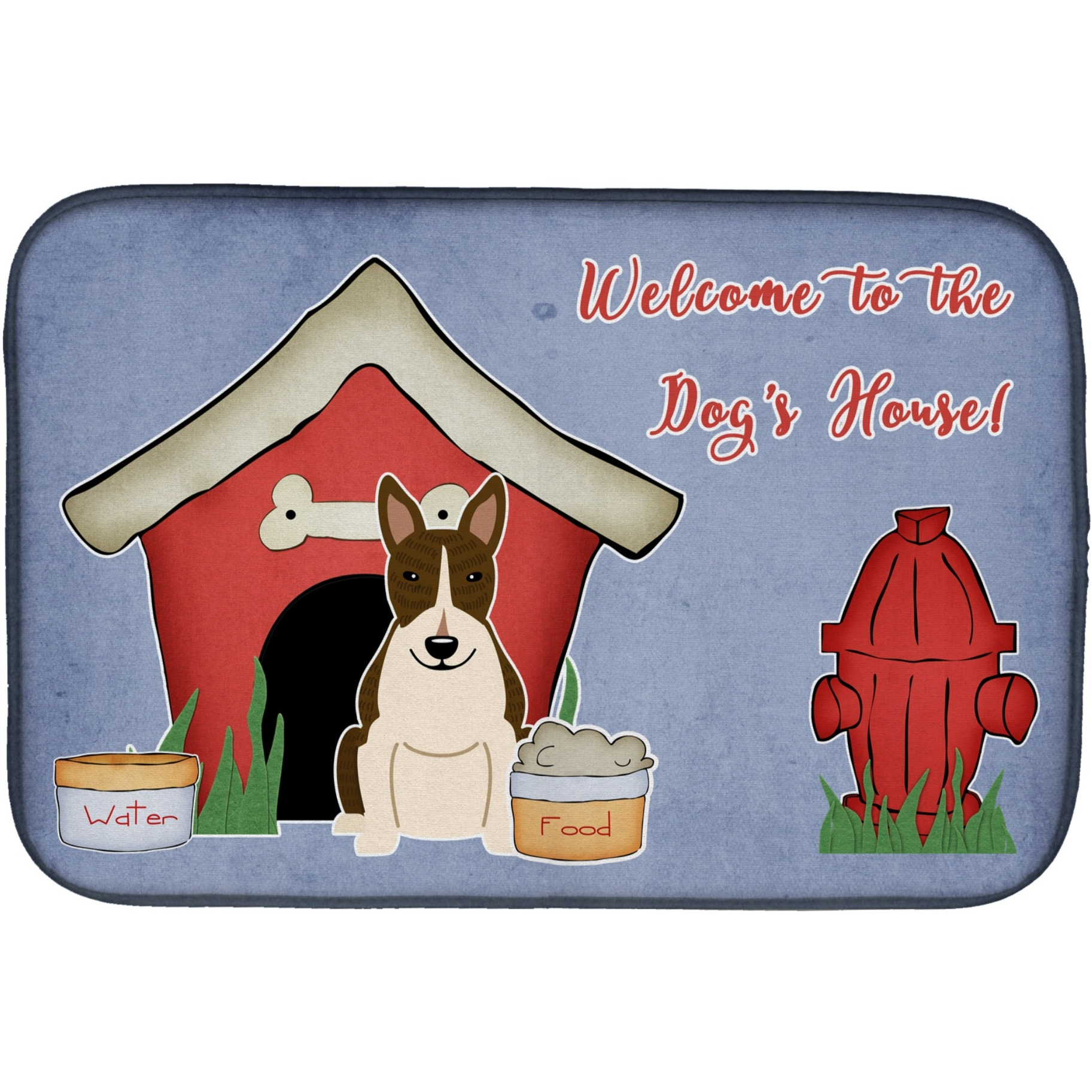 &quotCaroline's Treasures Dog House Collection Bull Terrier Dark Brindle Dish Drying Mat, 14"" x 21"""