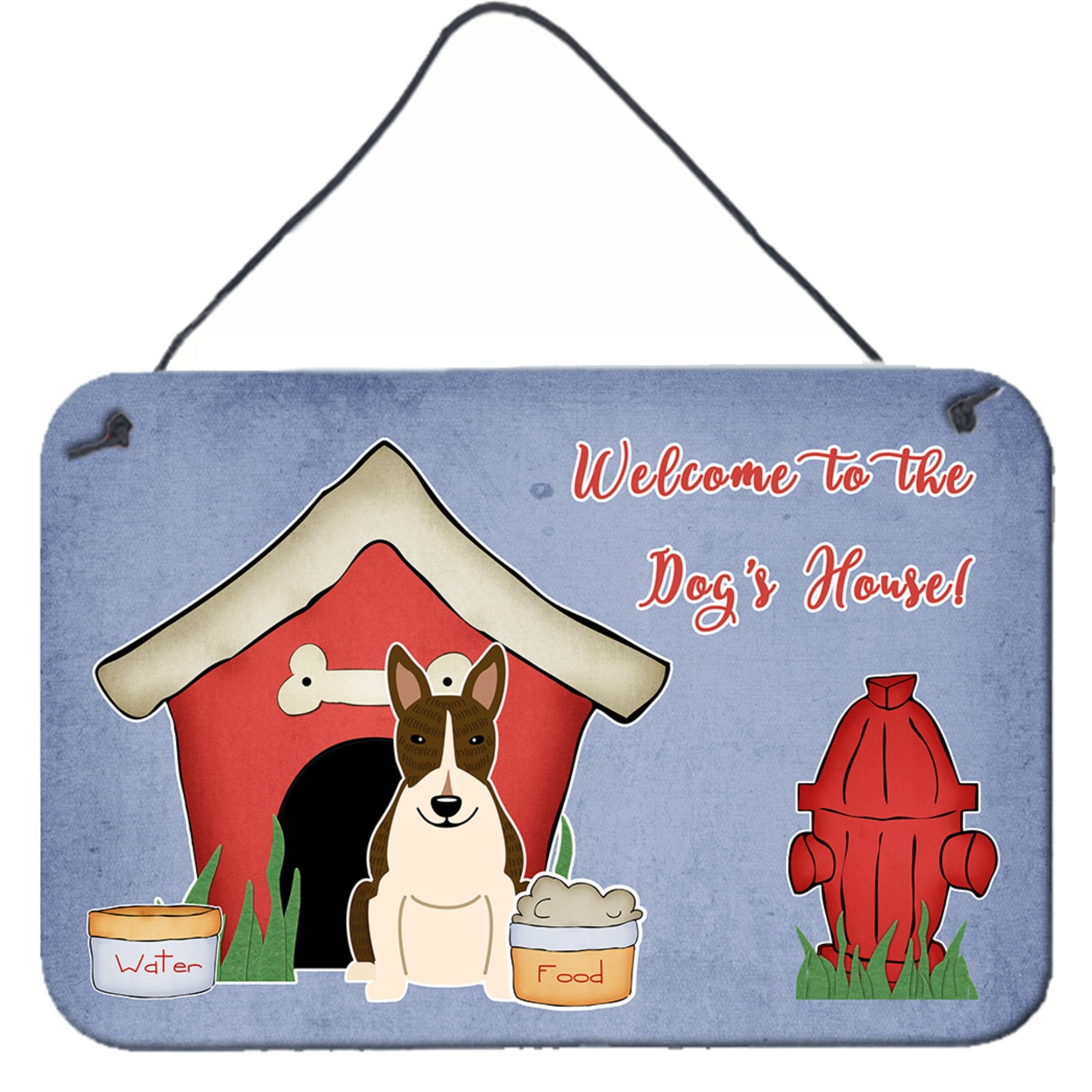 &quotCaroline's Treasures Dog House Collection Bull Terrier Dark Brindle Wall or Door Hanging Prints BB2890DS812, 8HX12W"
