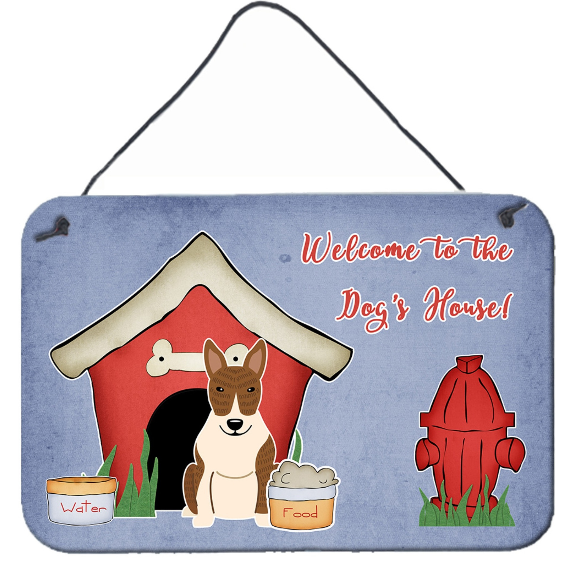 &quotCaroline's Treasures Dog House Collection Bull Terrier Brindle Wall or Door Hanging Prints BB2891DS812, 8HX12W"