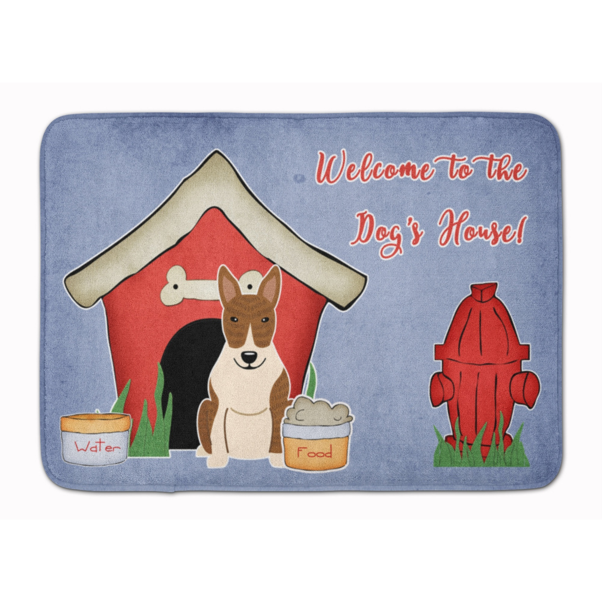 &quotCaroline's Treasures Collection Dog House Bull Terrier Brindle Floor Mat, 19"" x 27"", Multicolor"