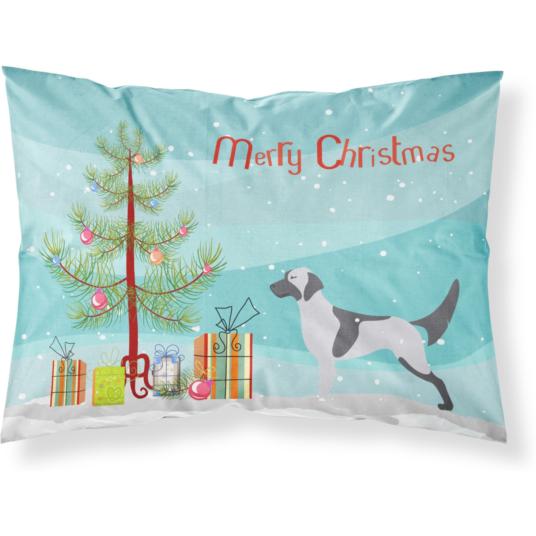 Caroline's Treasures Christmas Tree English Setter Merry Fabric Standard Pillowcase BB2899PILLOWCASE