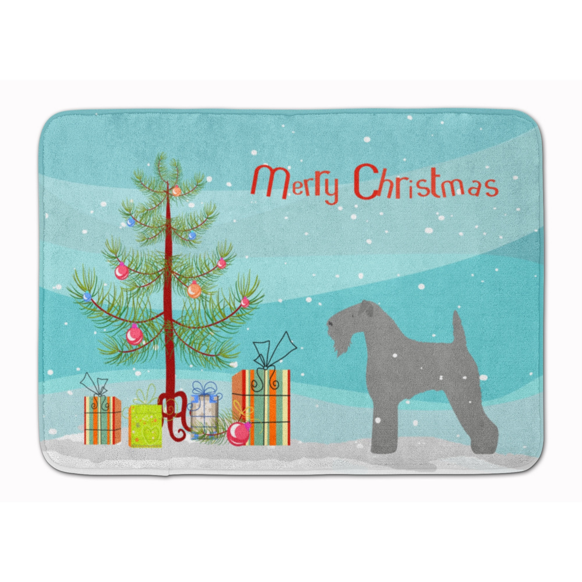 &quotCaroline's Treasures Kerry Blue Terrier Merry Christmas Tree Floor Mat, 19"" x 27"", Multicolor"