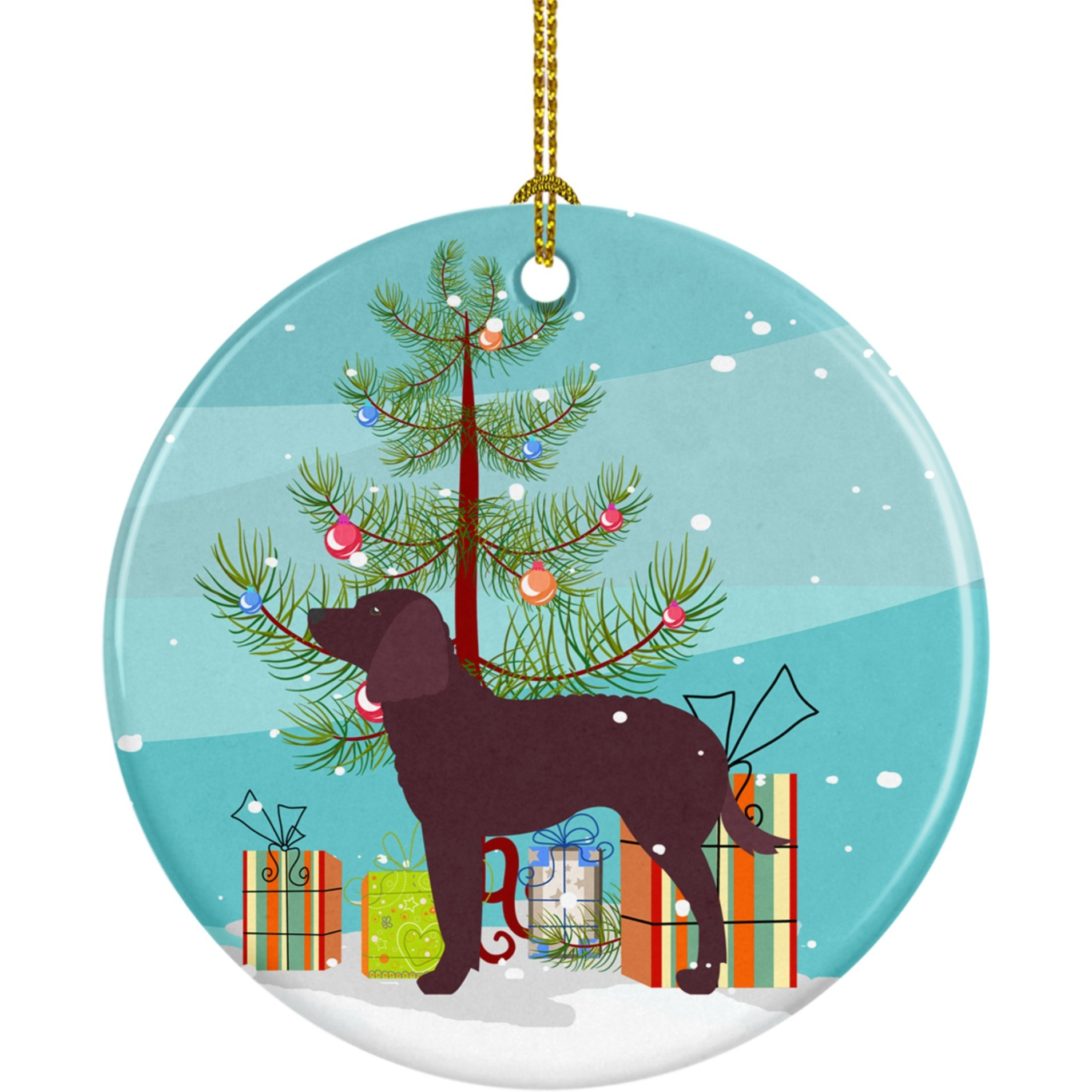 Caroline's Treasures American Water Spaniel Merry Christmas Tree Ceramic Ornament