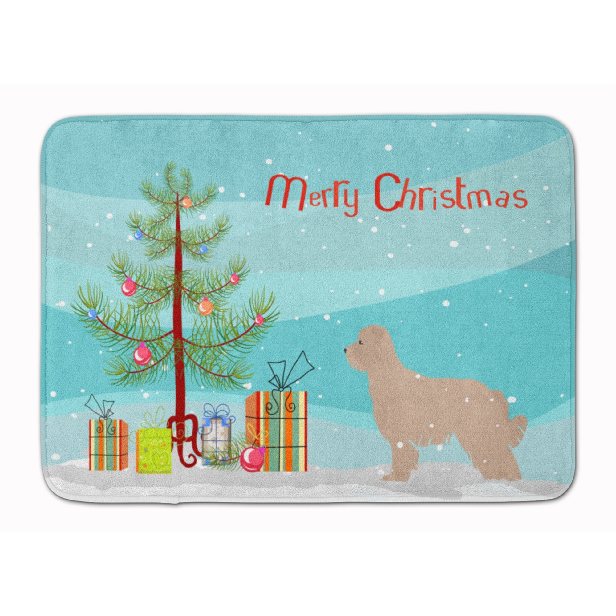 &quotCaroline's Treasures Pyrenean Shepherd Dog Christmas Tree Floor Mat, 19"" x 27"", Multicolor"