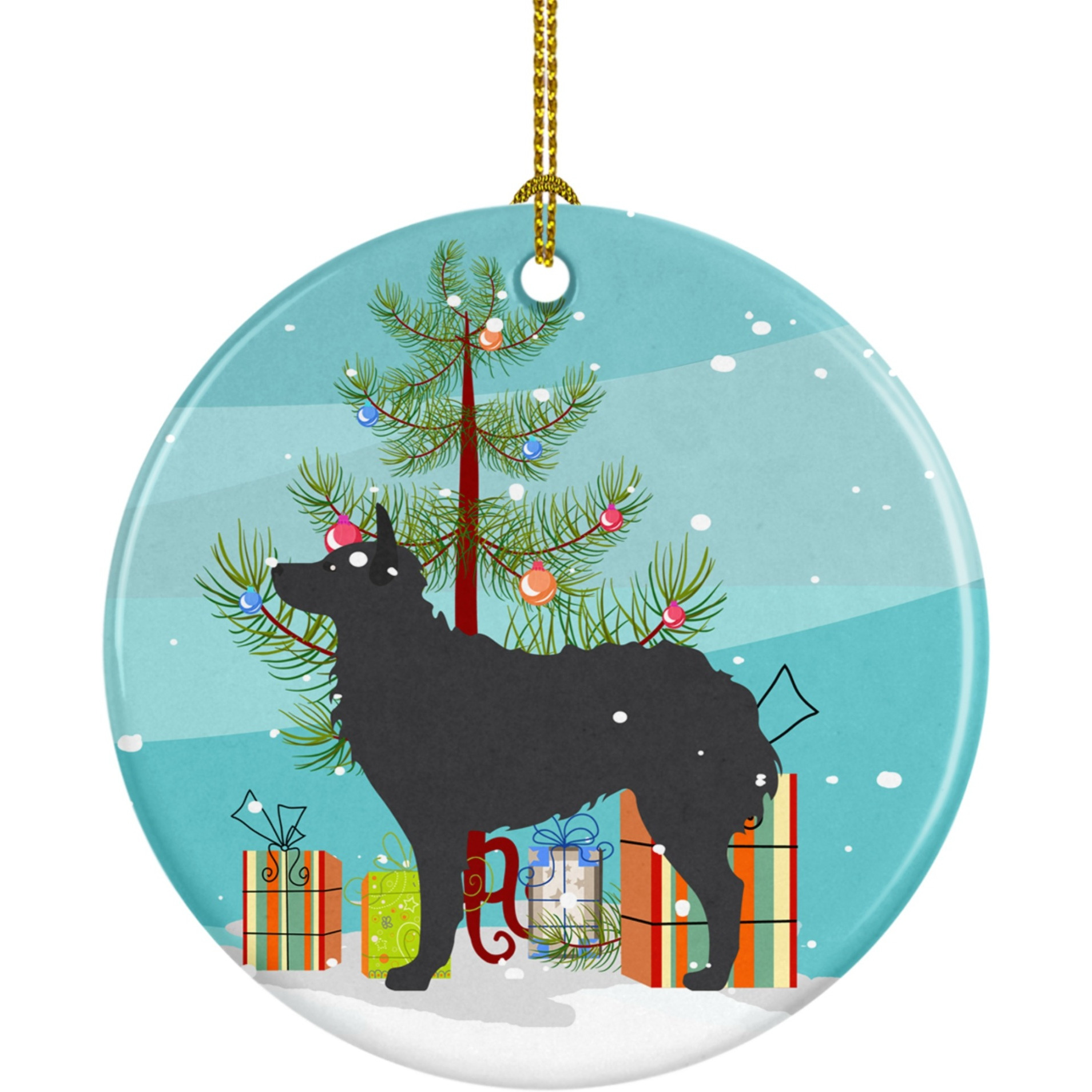 Caroline's Treasures Croatian Sheepdog Merry Christmas Tree Ceramic Ornament
