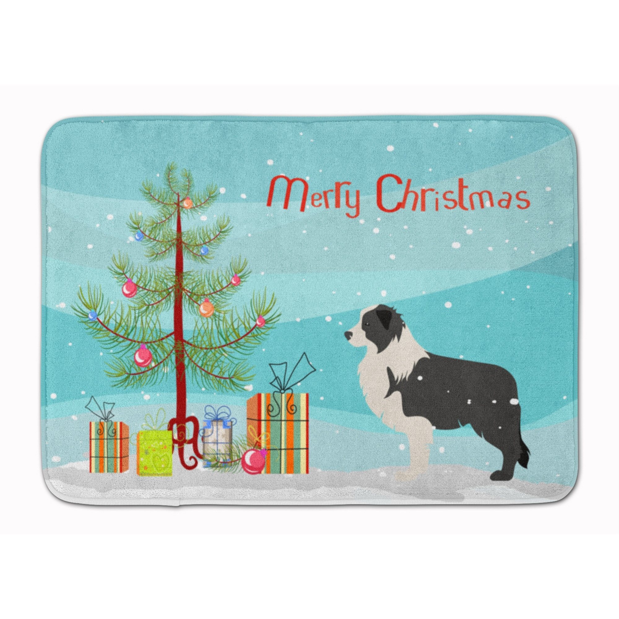 &quotCaroline's Treasures Black Border Collie Christmas Tree, 19"" x 27"", Multicolor"