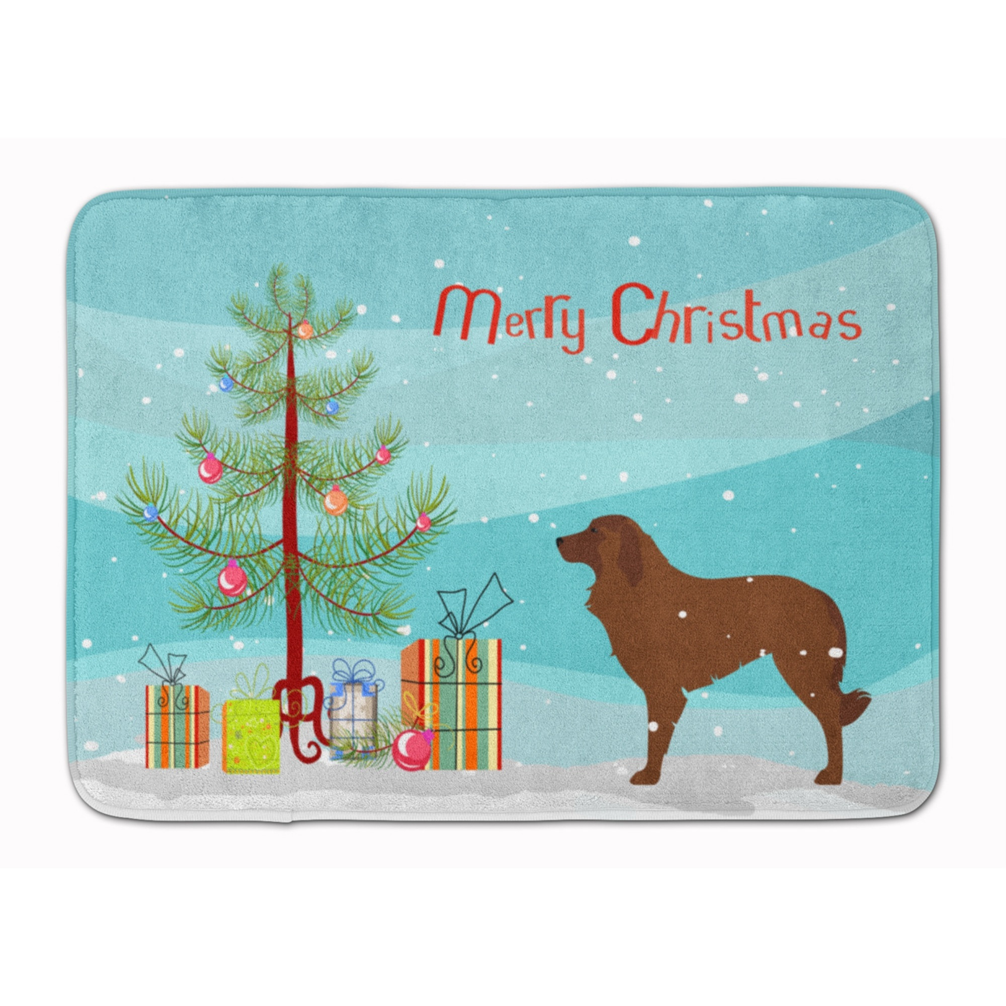 &quotCaroline's Treasures Portuguese Sheepdog Dog Christmas Tree Floor Mat, 19"" x 27"", Multicolor"
