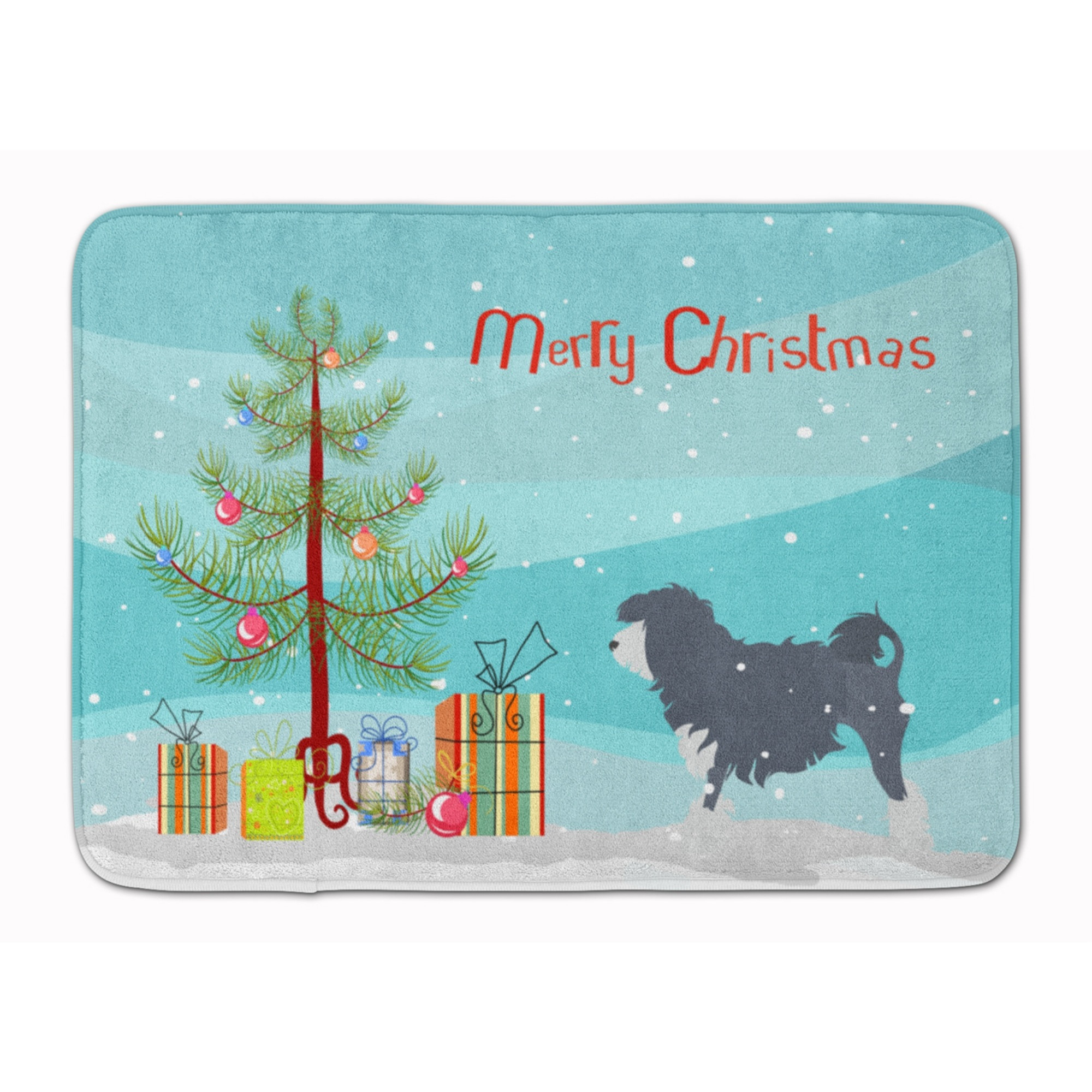 &quotCaroline's Treasures Lowchen Merry Christmas Tree Floor Mat, 19"" x 27"", Multicolor"