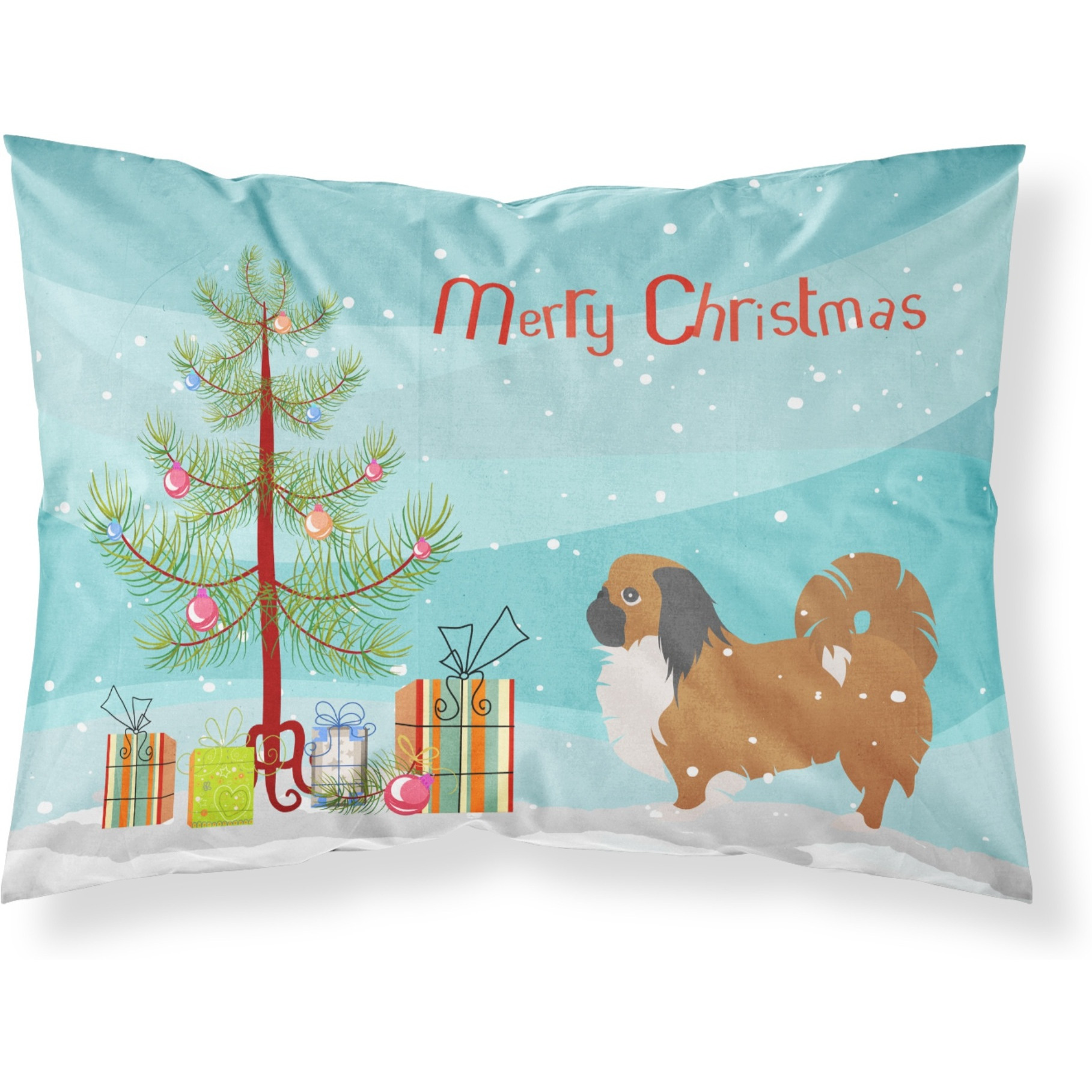 Caroline's Treasures Christmas Tree Pekingese Merry Fabric Standard Pillowcase BB2956PILLOWCASE