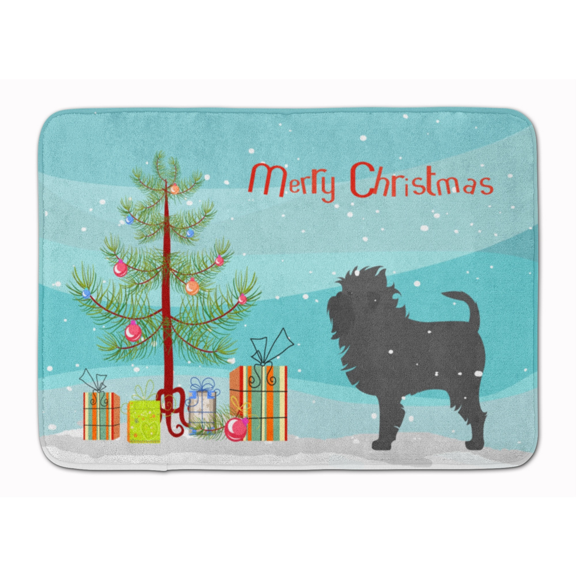 &quotCaroline's Treasures Affenpinscher Merry Christmas Tree Floor Mat, 19"" x 27"", Multicolor"