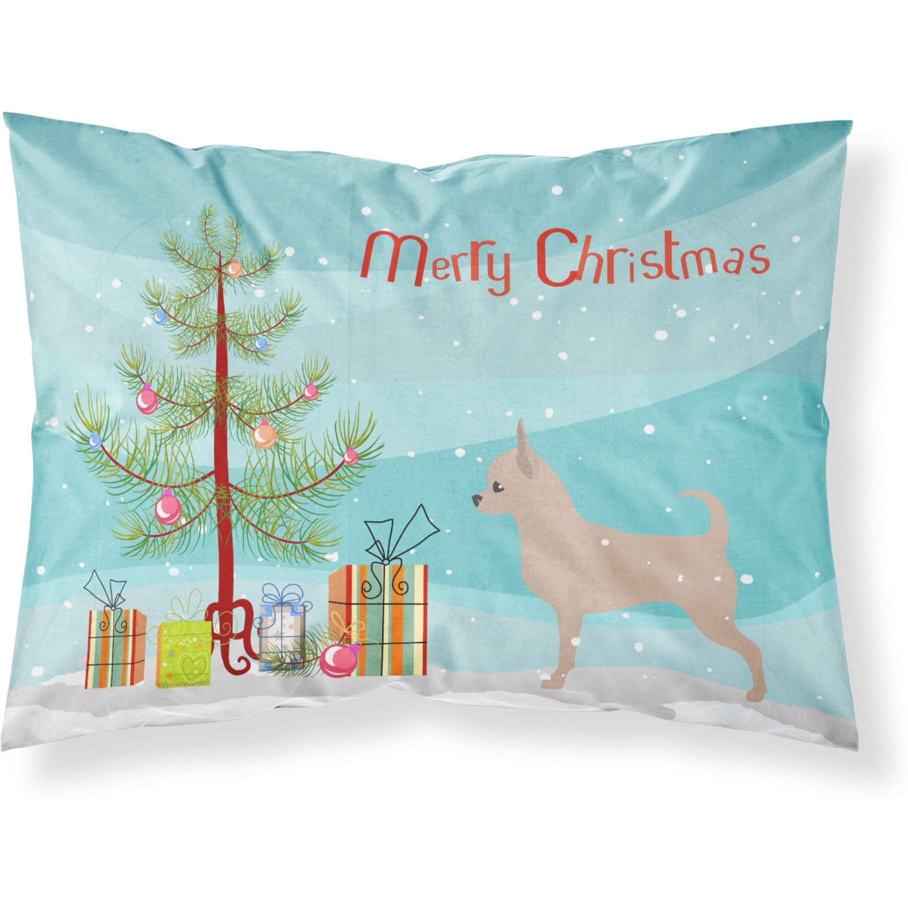 Caroline's Treasures Christmas Tree Chihuahua Merry Fabric Standard Pillowcase BB2968PILLOWCASE