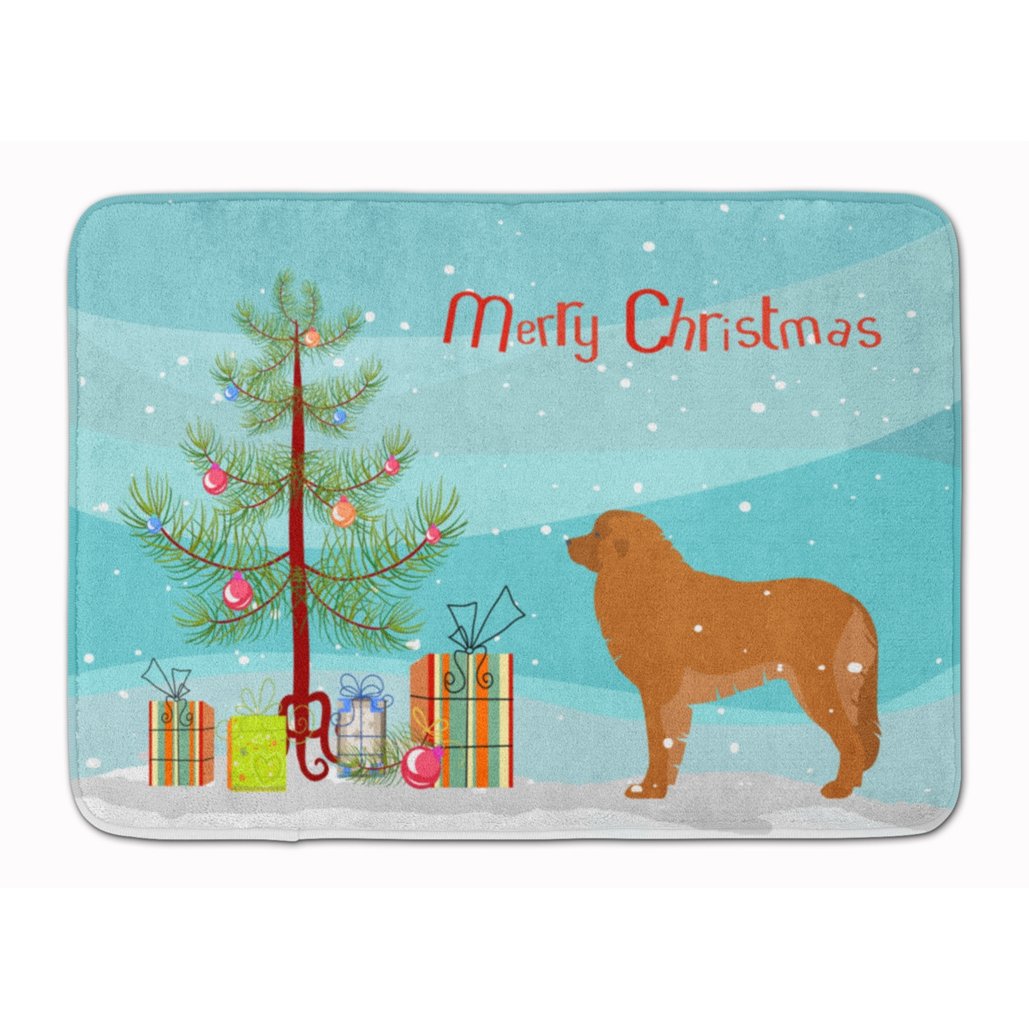 &quotCaroline's Treasures Leonberger Merry Christmas Tree Floor Mat, 19"" x 27"", Multicolor"