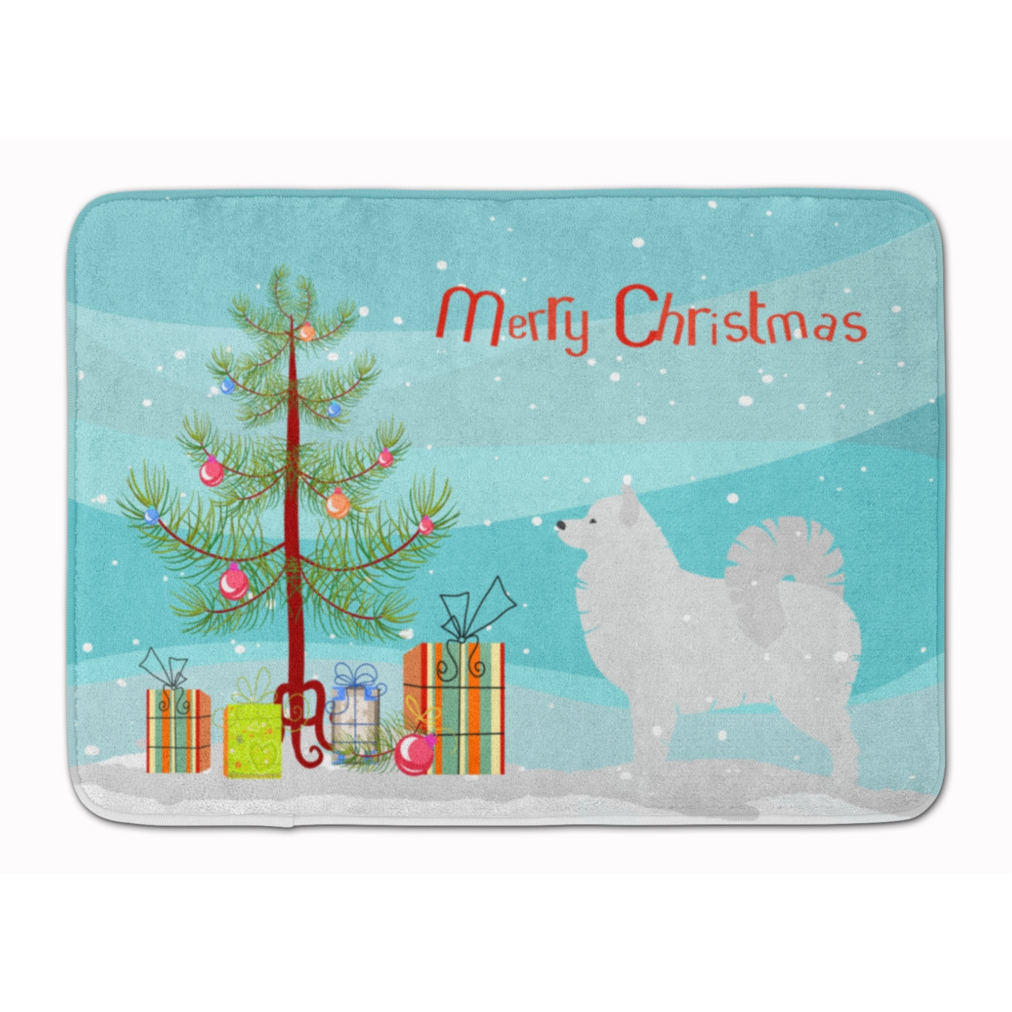 &quotCaroline's Treasures Samoyed Merry Christmas Tree Floor Mat, 19"" x 27"", Multicolor"