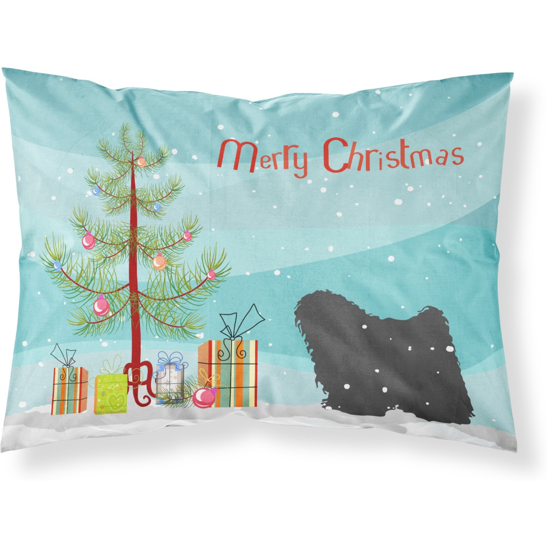 Caroline's Treasures Christmas Tree Puli Merry Fabric Standard Pillowcase BB2981PILLOWCASE
