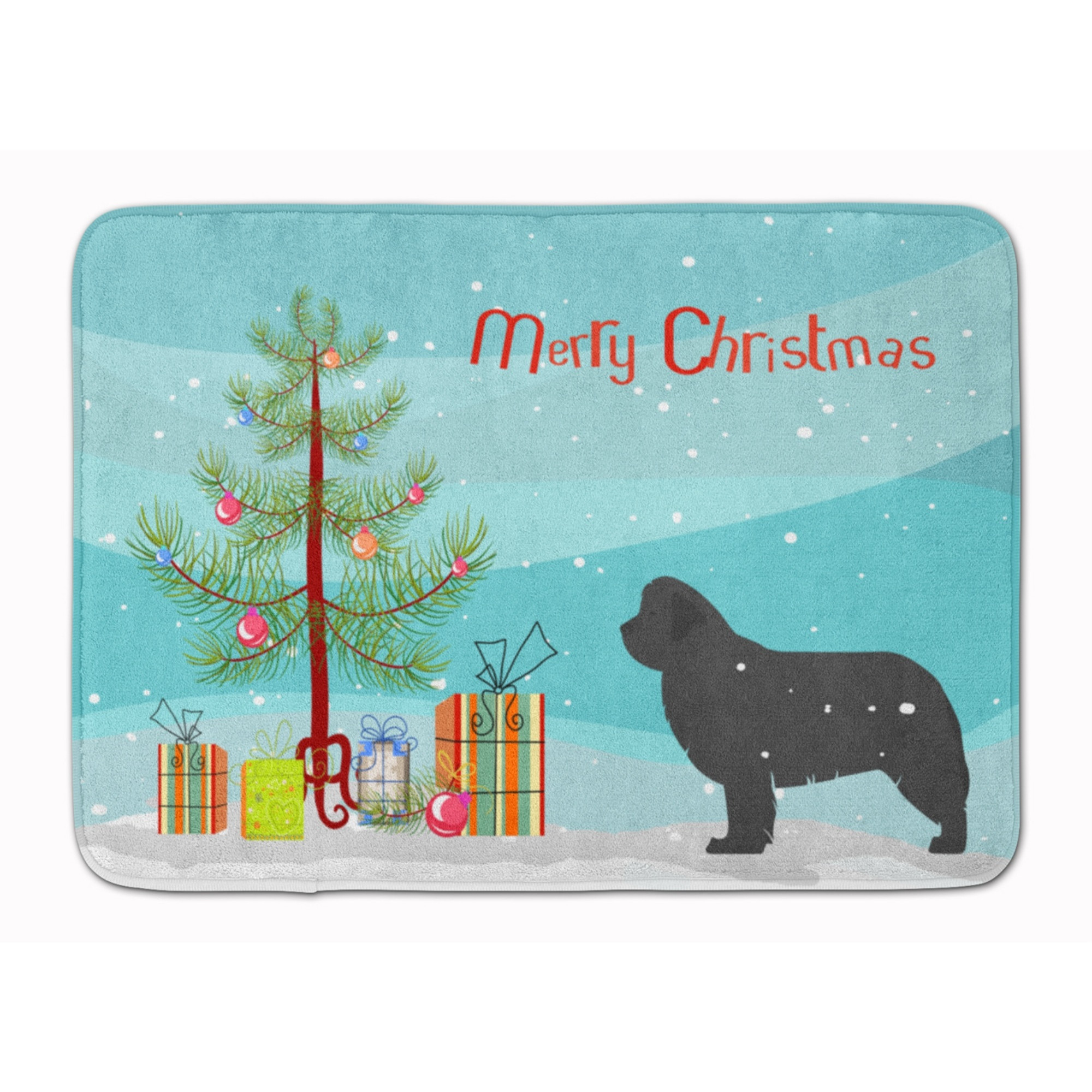 &quotCaroline's Treasures Newfoundland Merry Christmas Tree Floor Mat, 19"" x 27"", Multicolor"