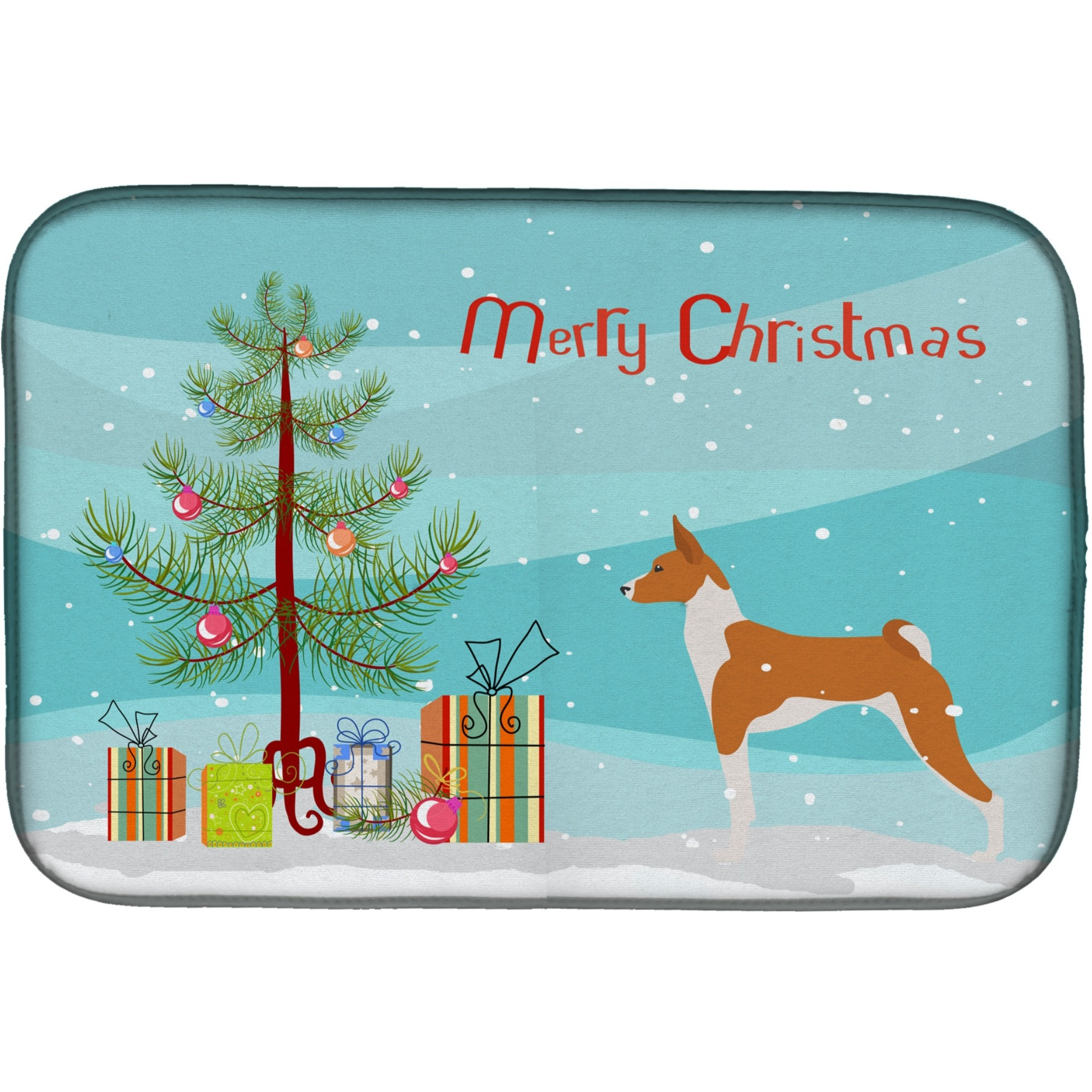 &quotCaroline's Treasures Basenji Tree Dish Drying Mat, 14"" x 21"", Multicolor"