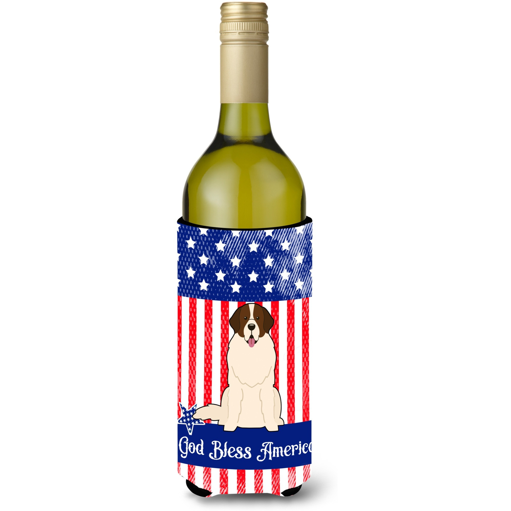 &quotCaroline's Treasures BB3022LITERK Patriotic USA Moscow Watchdog Wine Bottle Hugger cold-beverage-koozies, 750 ml, Multicolor"