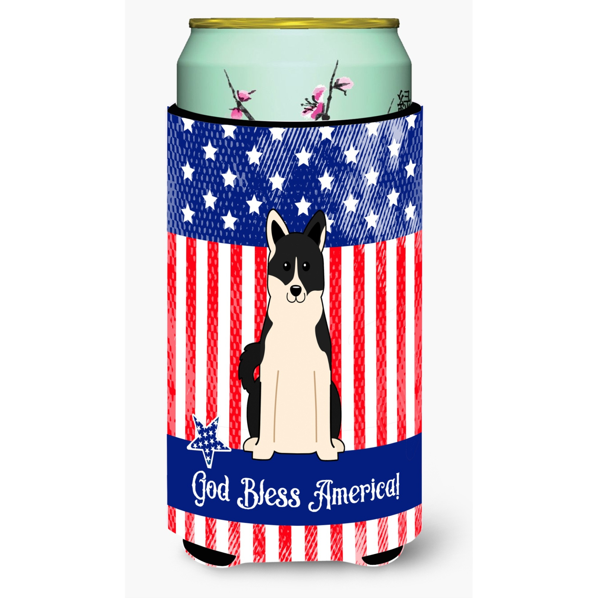 &quotCaroline's Treasures BB3024TBC USA Russo-European Laika Spitz Tall Boy Hugger cold-beverage-koozies, Multicolor"