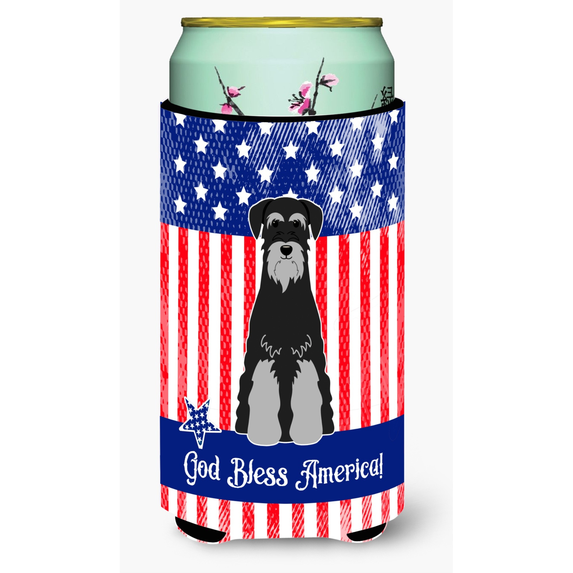 &quotCaroline's Treasures BB3029TBC USA Standard Schnauzer Black Grey Tall Boy Hugger cold-beverage-koozies, Multicolor"