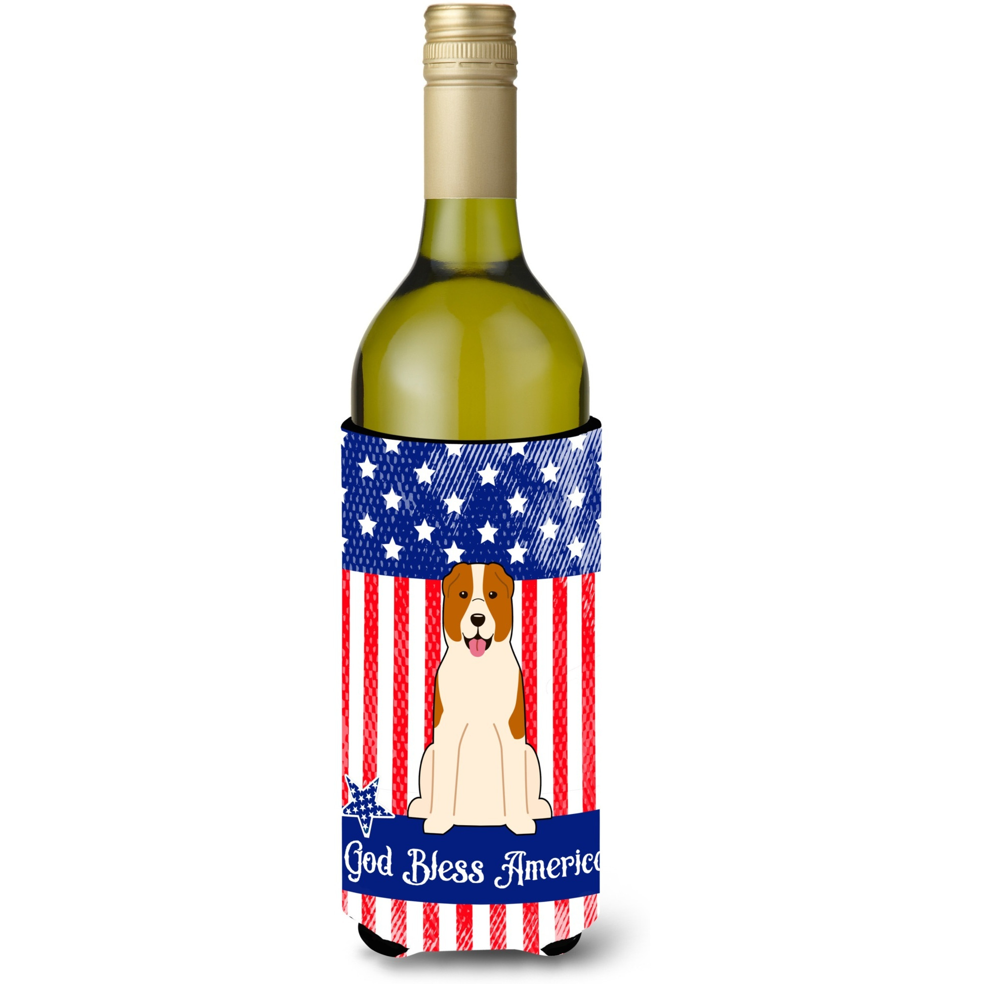 &quotCaroline's Treasures BB3044LITERK USA Central Asian Shepherd Dog Wine Bottle Hugger cold-beverage-koozies, 750 ml, Multicolor"