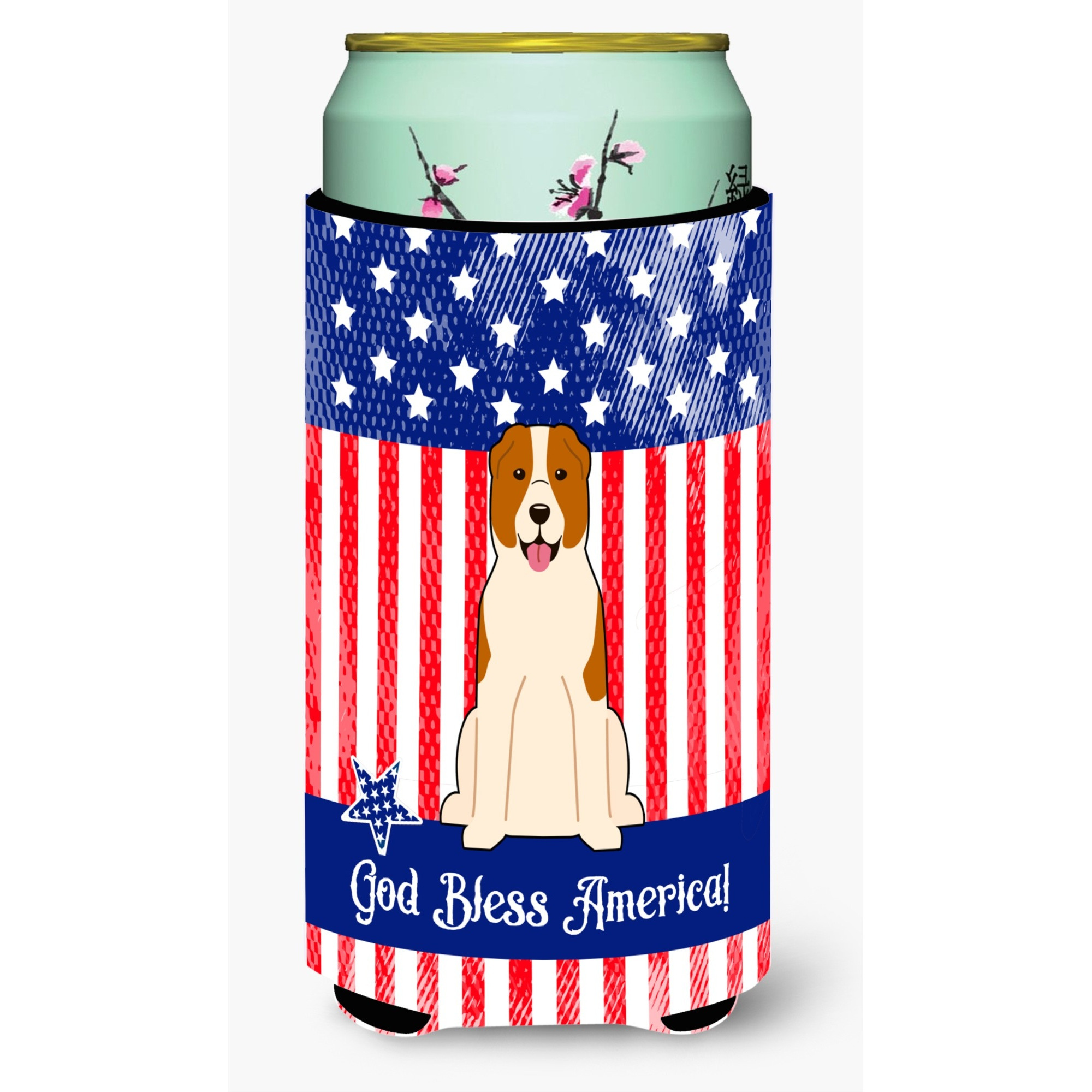 &quotCaroline's Treasures BB3044TBC USA Central Asian Shepherd Dog Tall Boy Hugger cold-beverage-koozies, Multicolor"