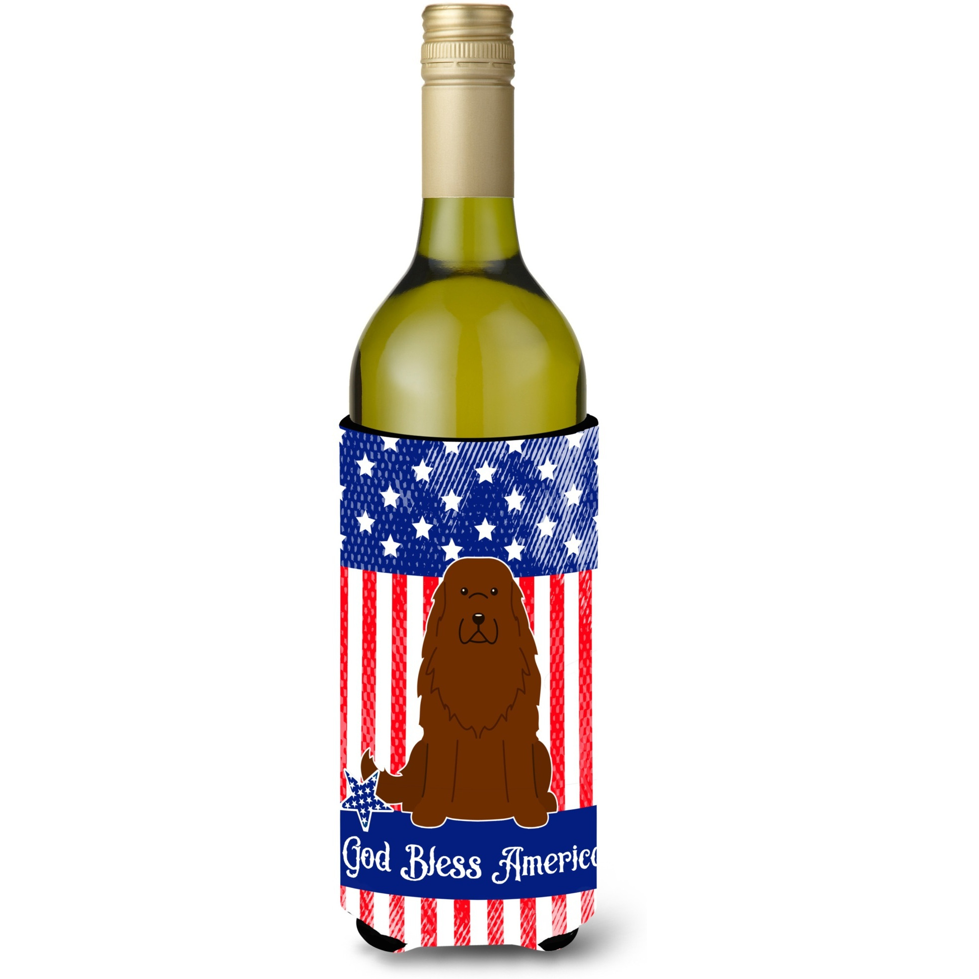 &quotCaroline's Treasures BB3045LITERK USA Caucasian Shepherd Dog Wine Bottle Hugger cold-beverage-koozies, 750 ml, Multicolor"