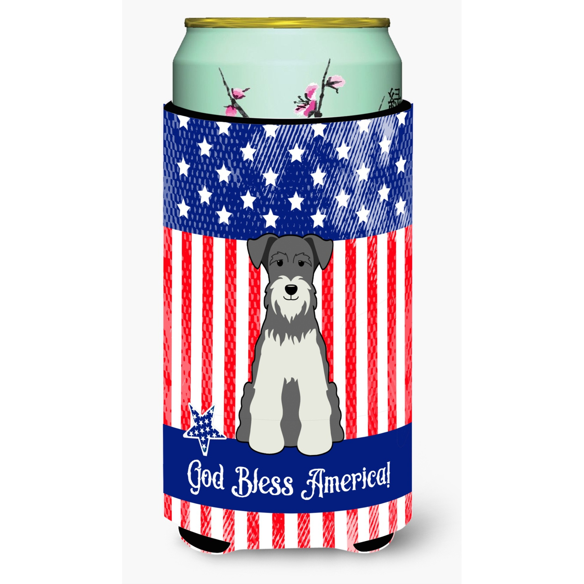 &quotCaroline's Treasures BB3049TBC USA Miniature Schanuzer Salt Pepper Tall Boy Hugger cold-beverage-koozies, Multicolor"