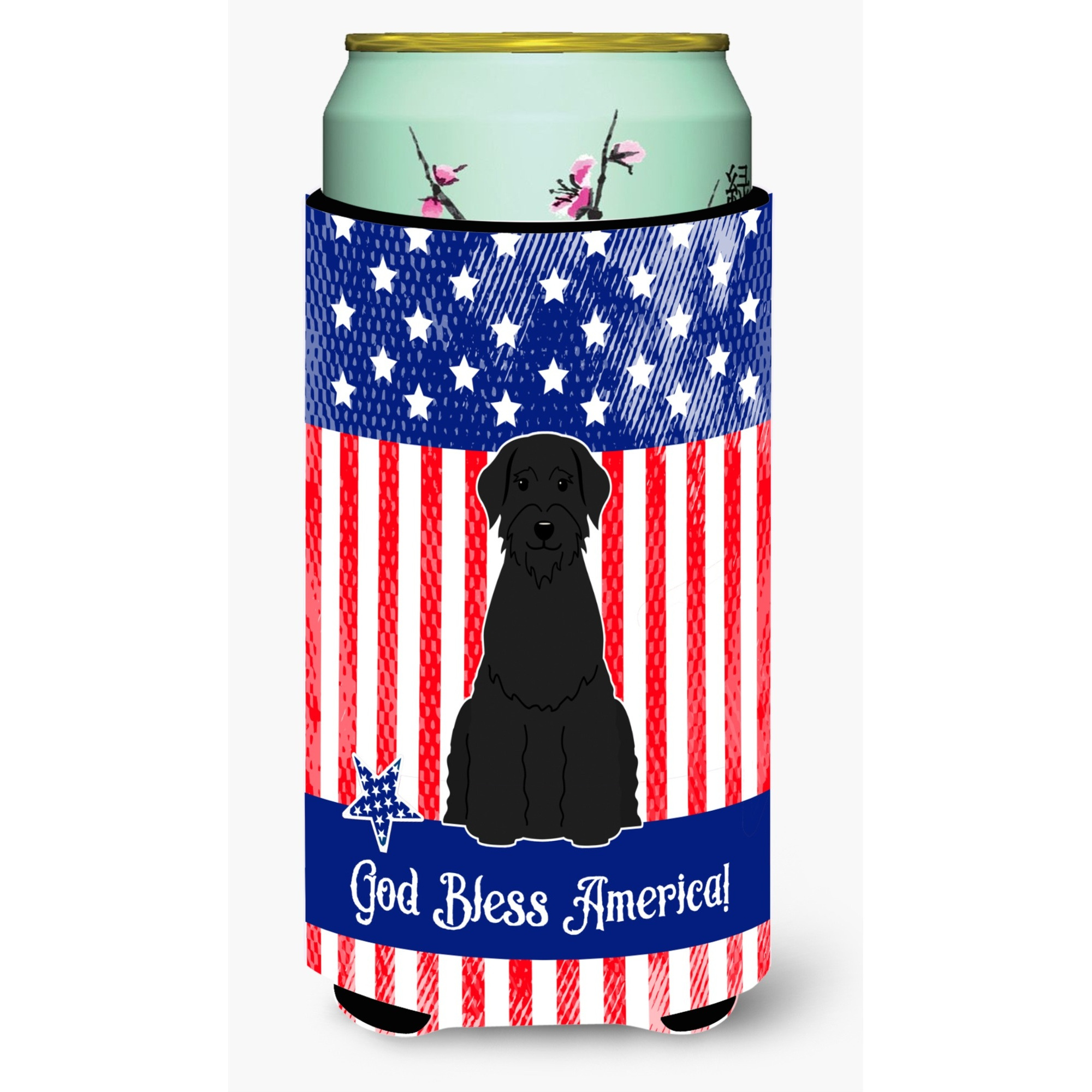 &quotCaroline's Treasures BB3061TBC Patriotic USA Giant Schnauzer Tall Boy Hugger cold-beverage-koozies, Multicolor"