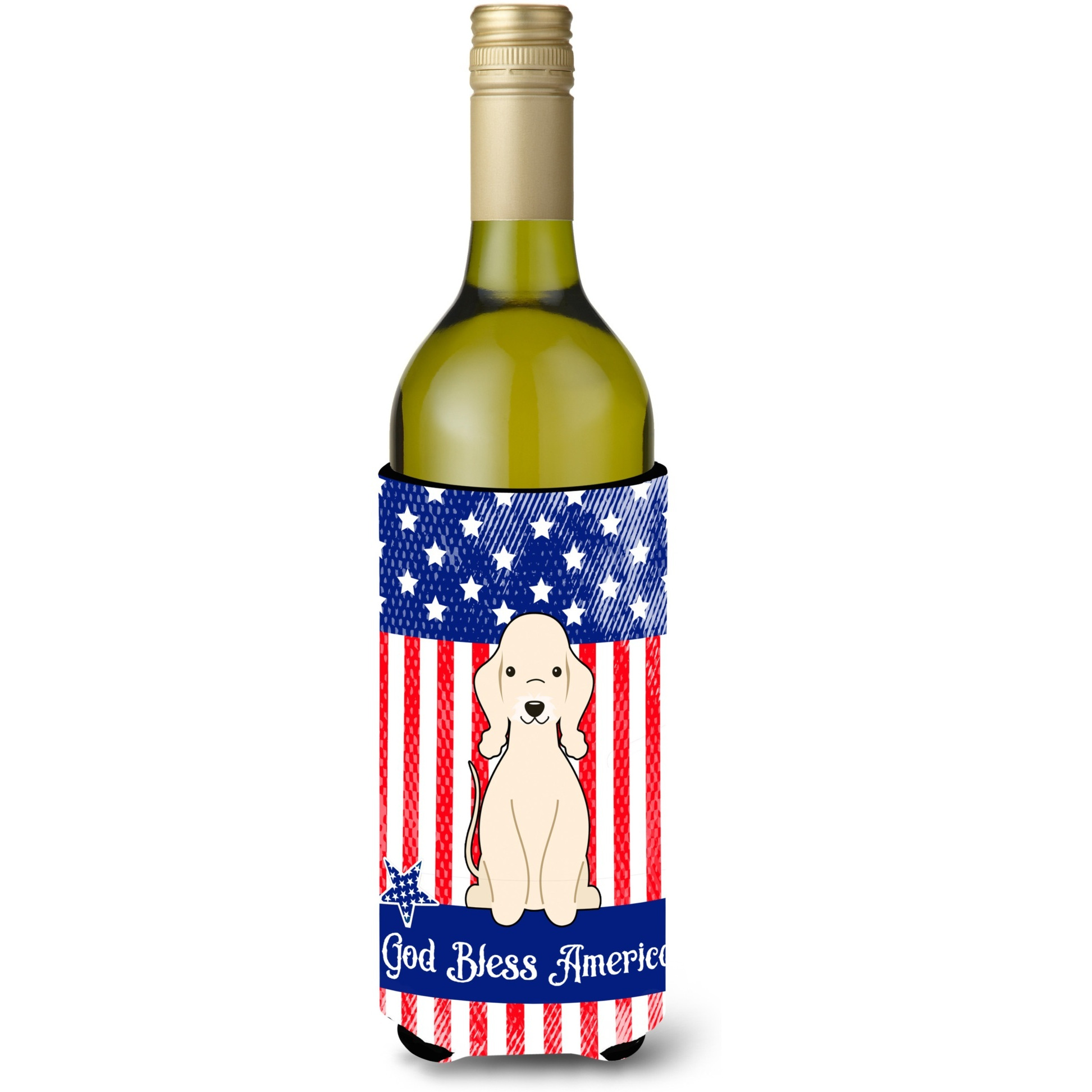 &quotCaroline's Treasures BB3086LITERK USA Bedlington Terrier Sandy Wine Bottle Hugger cold-beverage-koozies, 750 ml, Multicolor"