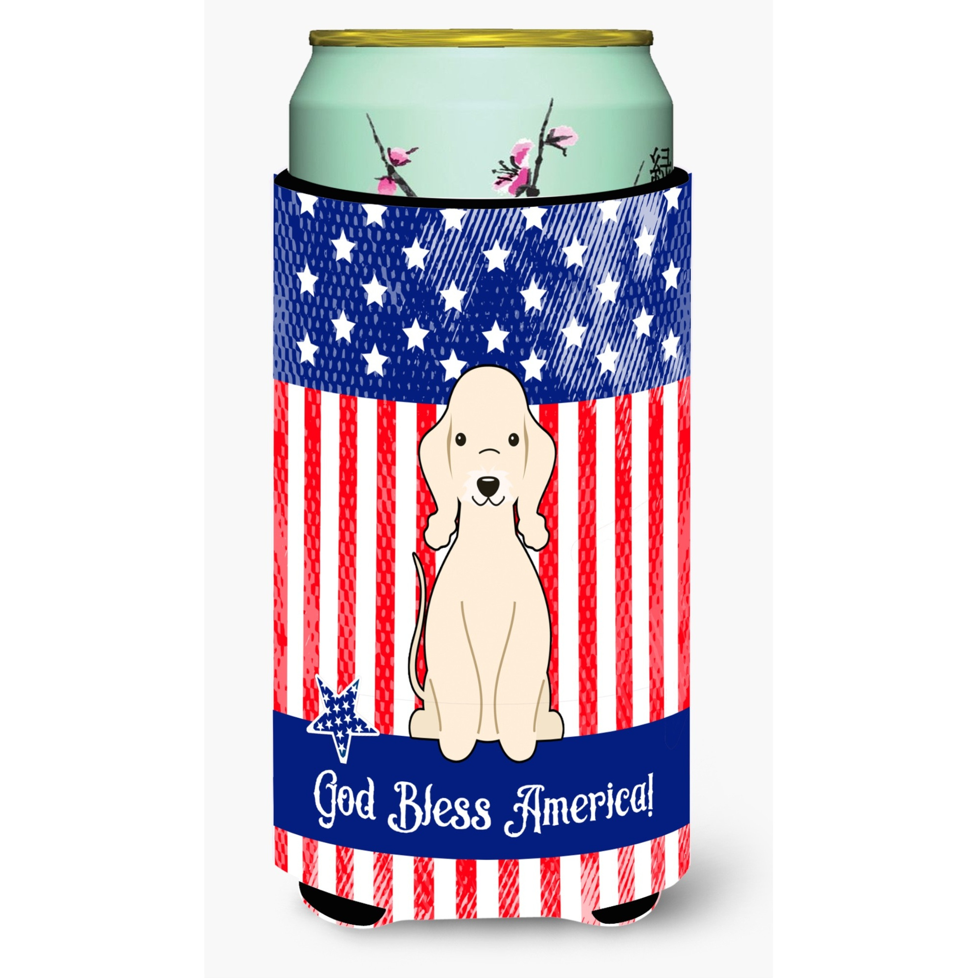 &quotCaroline's Treasures BB3086TBC Patriotic USA Bedlington Terrier Sandy Tall Boy Hugger cold-beverage-koozies, Multicolor"