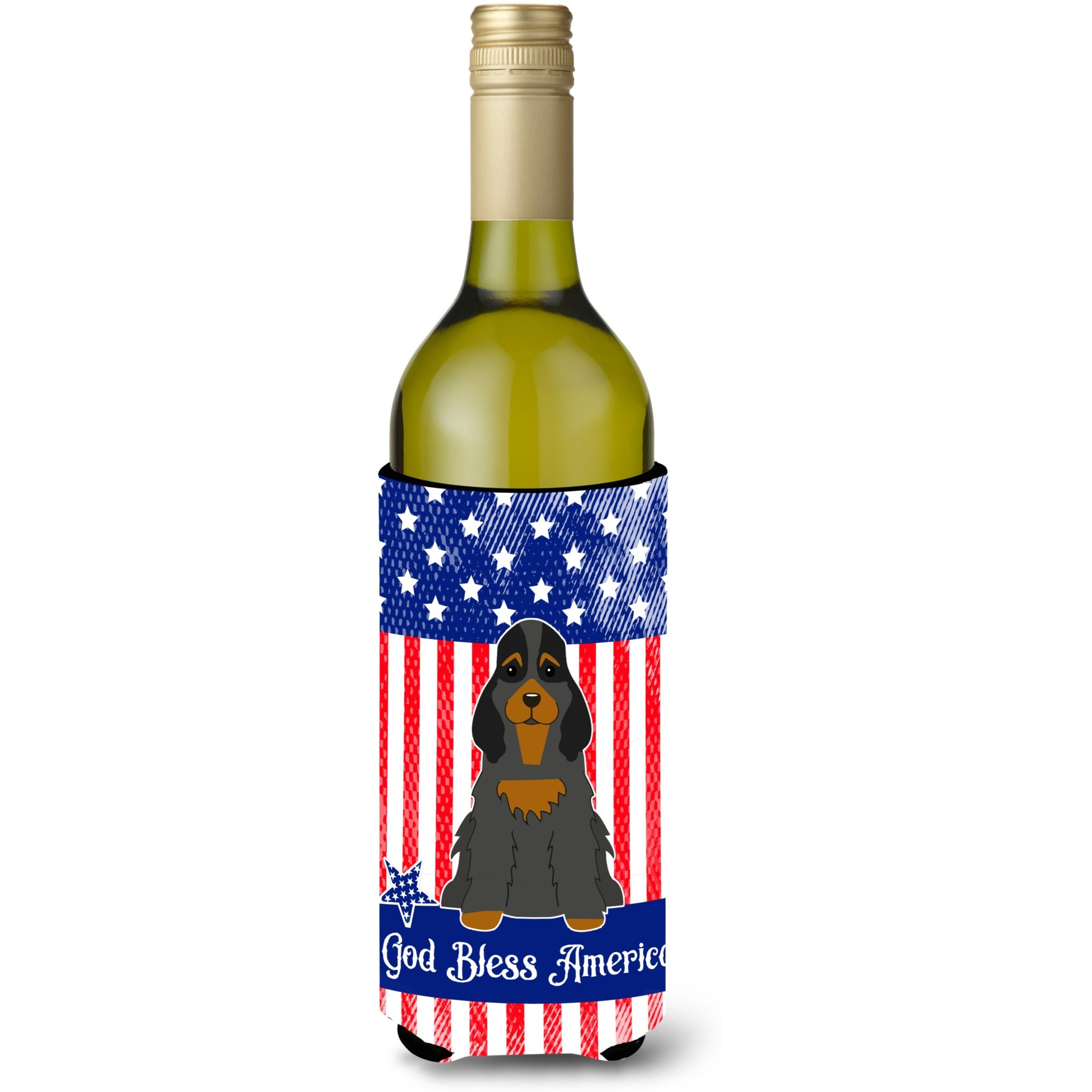 &quotCaroline's Treasures BB3088LITERK USA Cocker Spaniel Black Tan Wine Bottle Hugger cold-beverage-koozies, 750 ml, Multicolor"
