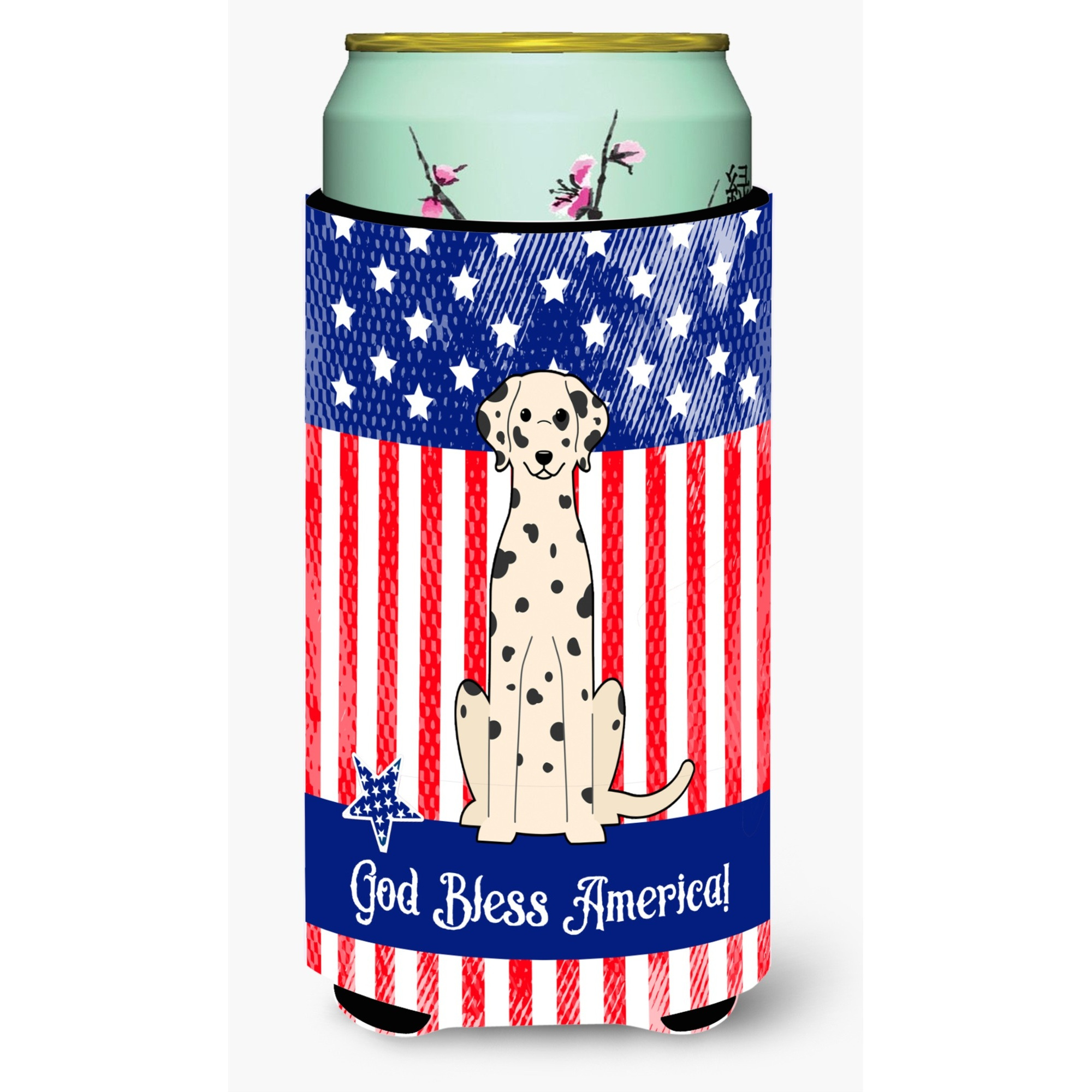 &quotCaroline's Treasures BB3092TBC Patriotic USA Dalmatian Tall Boy Hugger cold-beverage-koozies, Multicolor"
